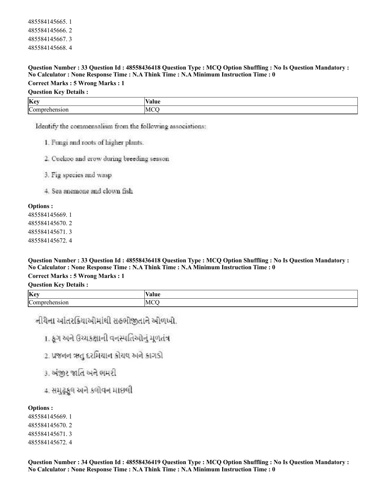 CUET 2023 English Gujarati Shift 3 Question Papers - 22 June 2023 - Page 36