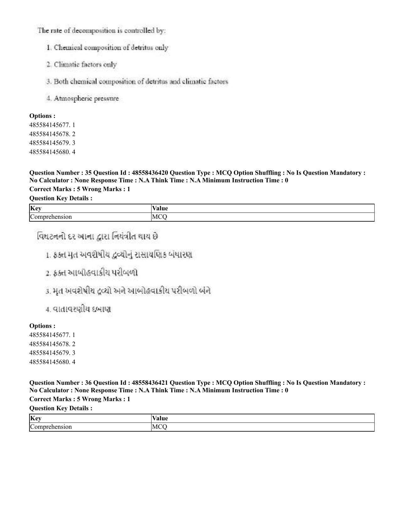 CUET 2023 English Gujarati Shift 3 Question Papers - 22 June 2023 - Page 38