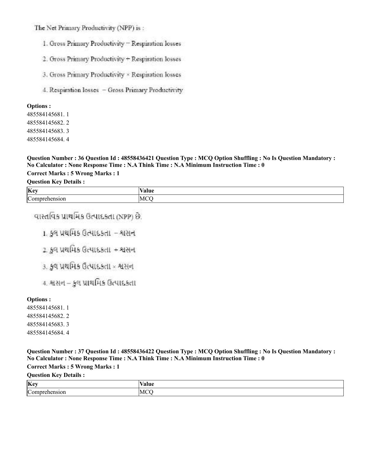 CUET 2023 English Gujarati Shift 3 Question Papers - 22 June 2023 - Page 39