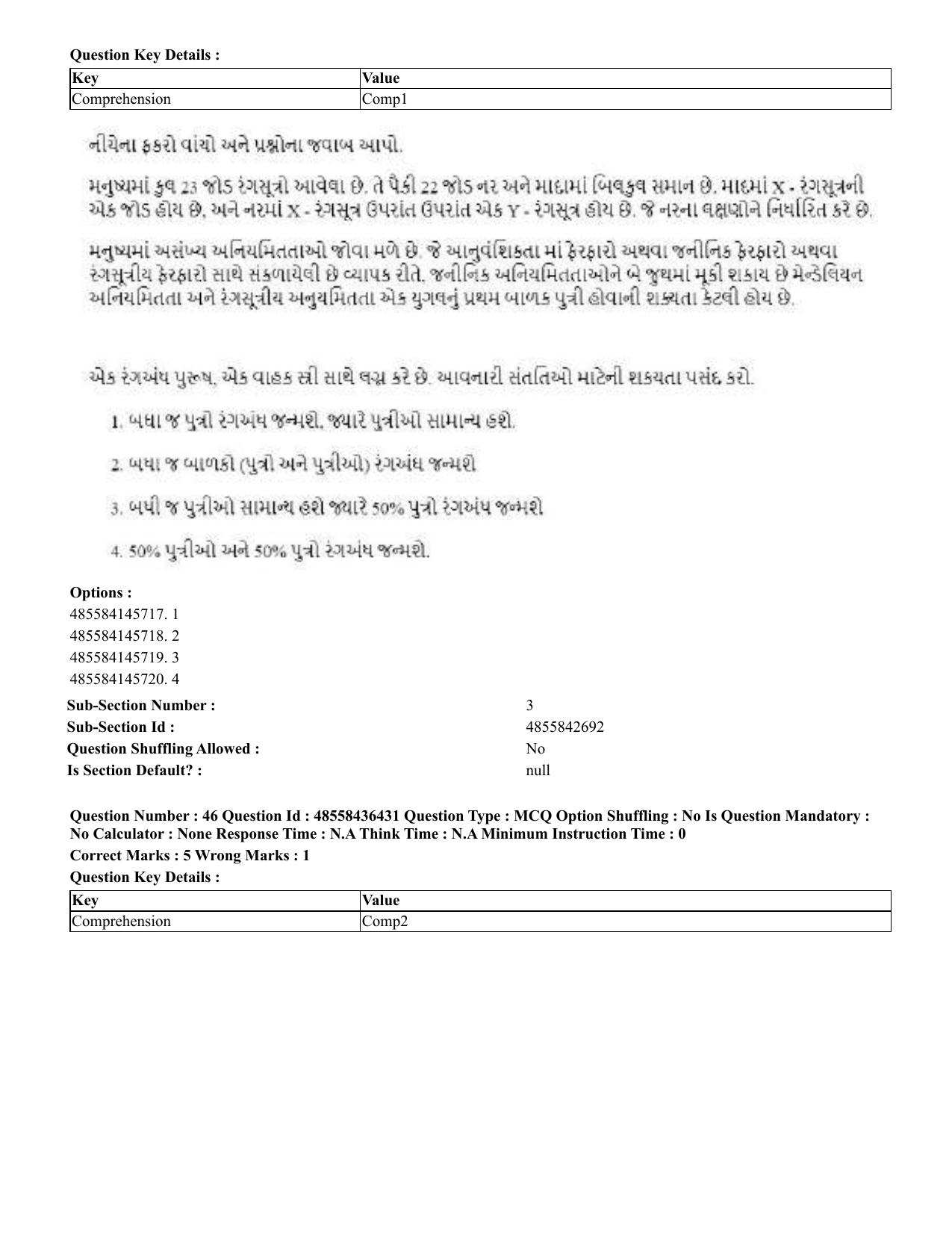 CUET 2023 English Gujarati Shift 3 Question Papers - 22 June 2023 - Page 50