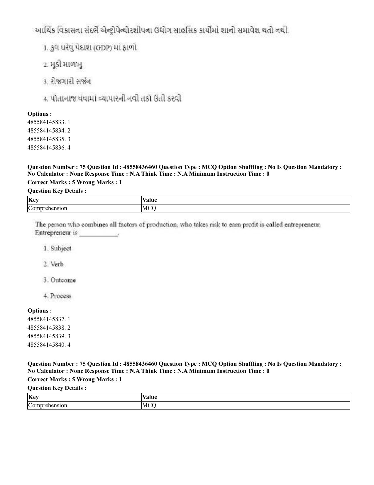 CUET 2023 English Gujarati Shift 3 Question Papers - 22 June 2023 - Page 85