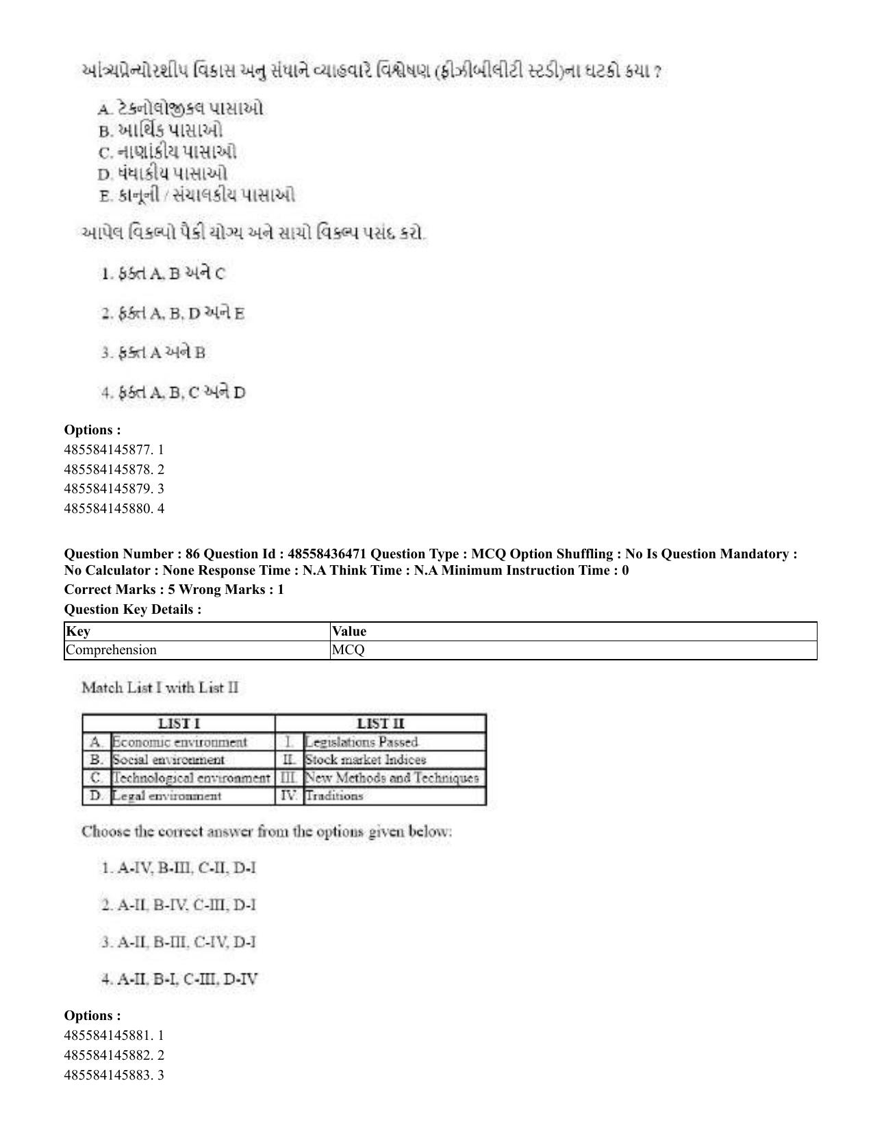 CUET 2023 English Gujarati Shift 3 Question Papers - 22 June 2023 - Page 99