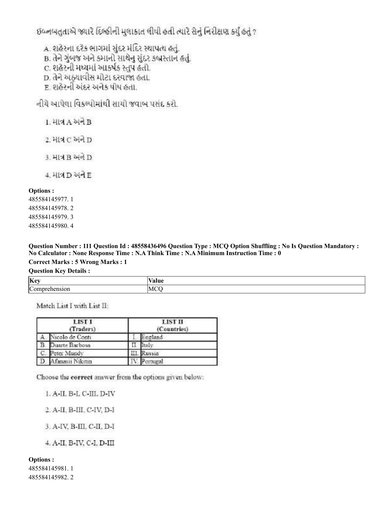 CUET 2023 English Gujarati Shift 3 Question Papers - 22 June 2023 - Page 132