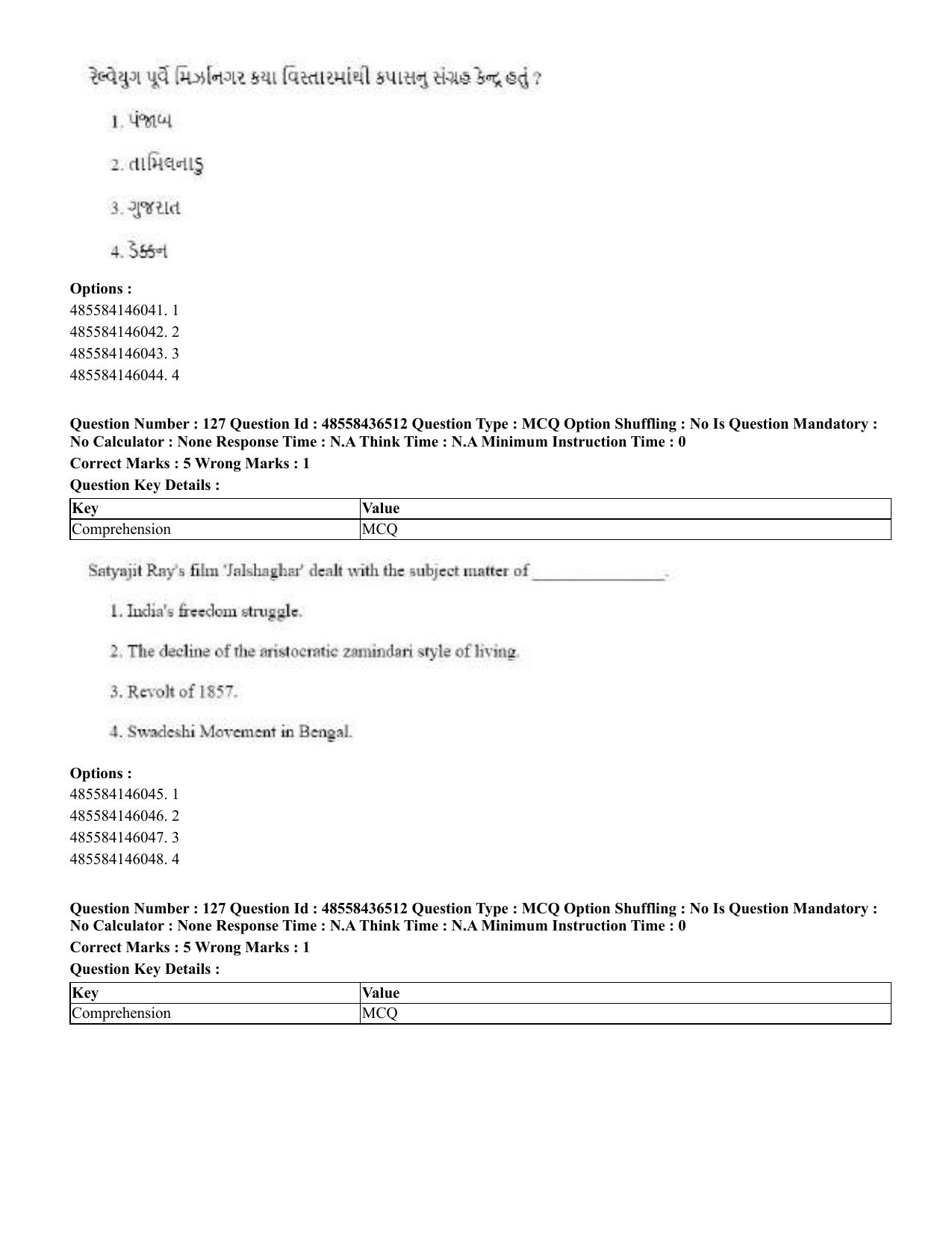 CUET 2023 English Gujarati Shift 3 Question Papers - 22 June 2023 - Page 149