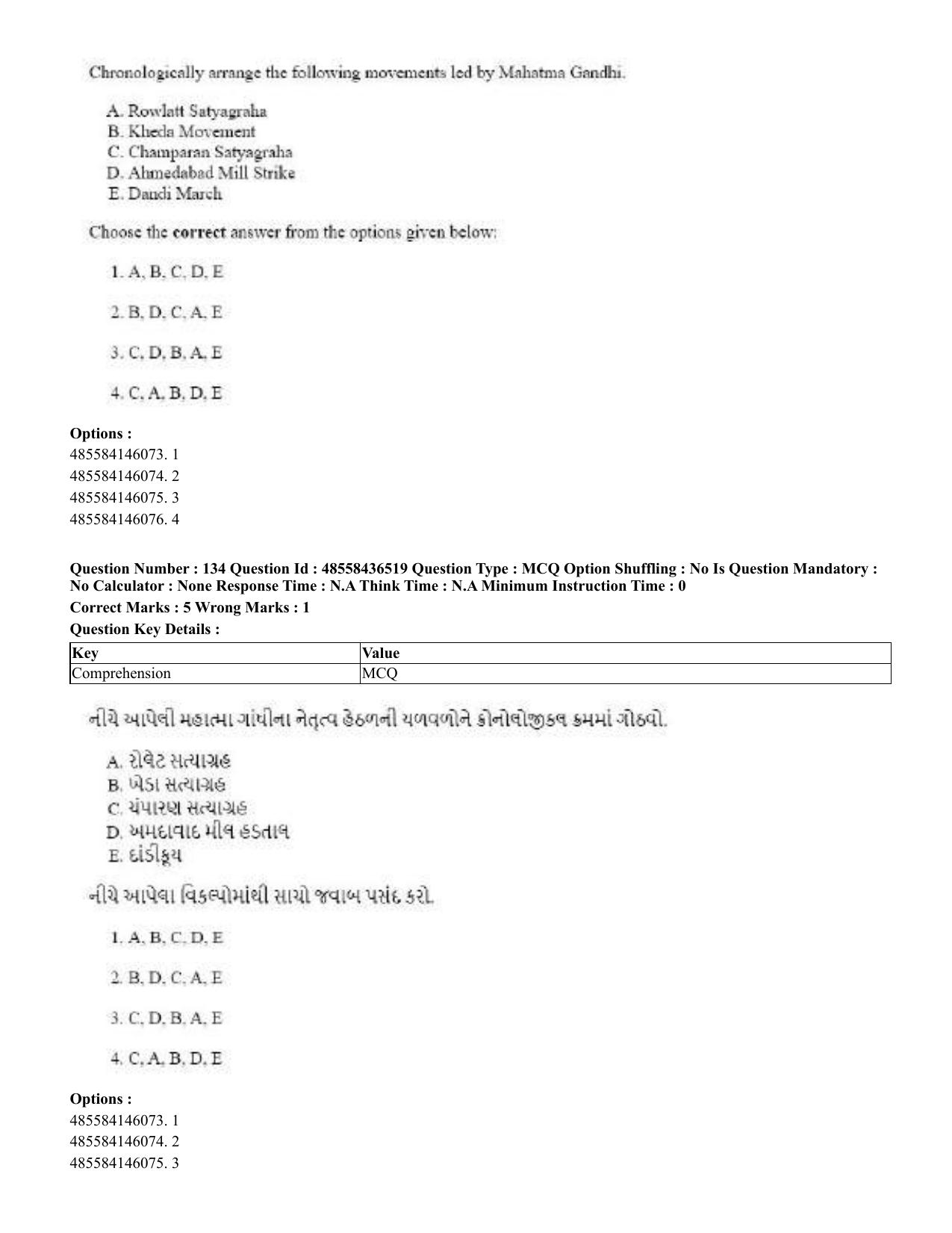 CUET 2023 English Gujarati Shift 3 Question Papers - 22 June 2023 - Page 157