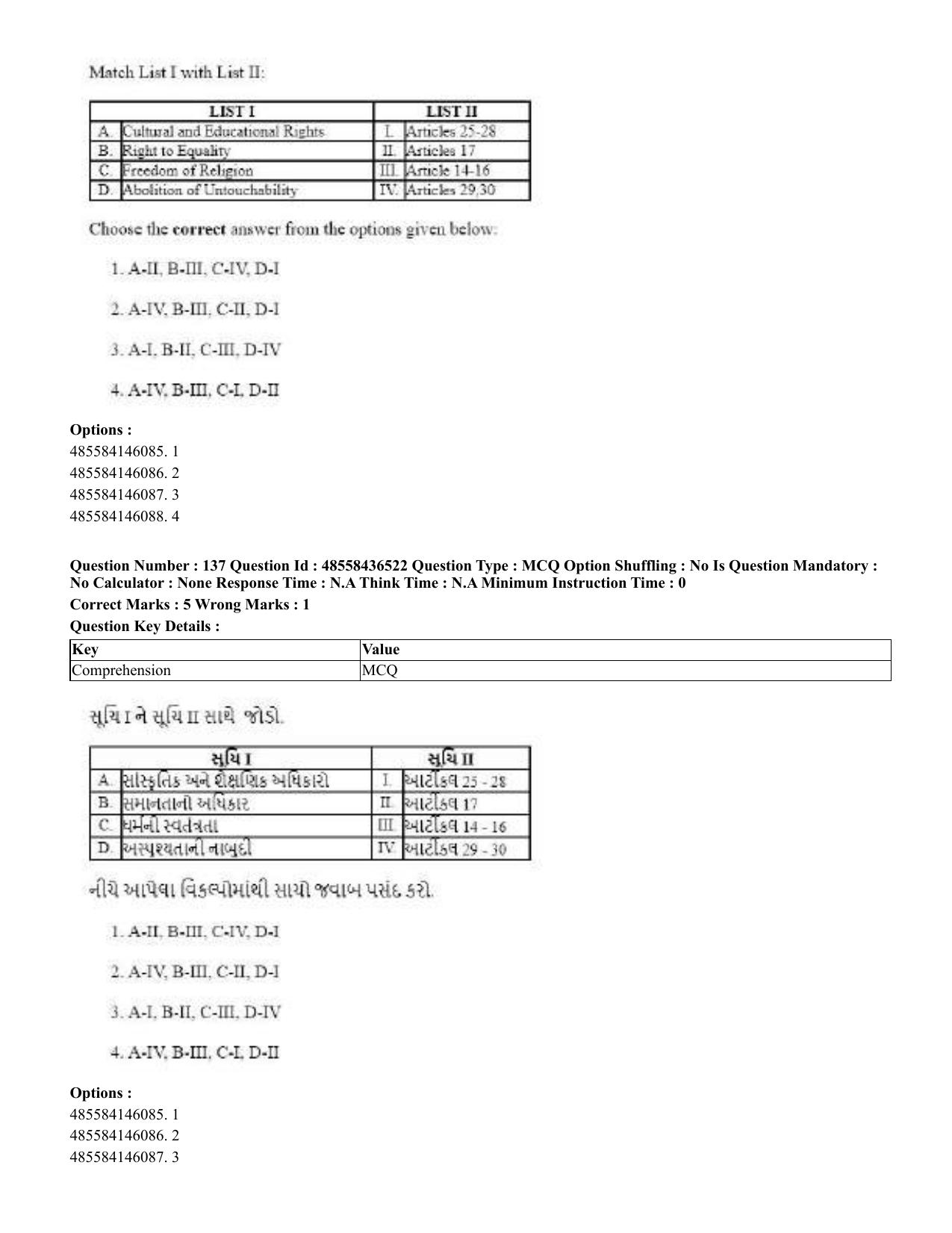 CUET 2023 English Gujarati Shift 3 Question Papers - 22 June 2023 - Page 160
