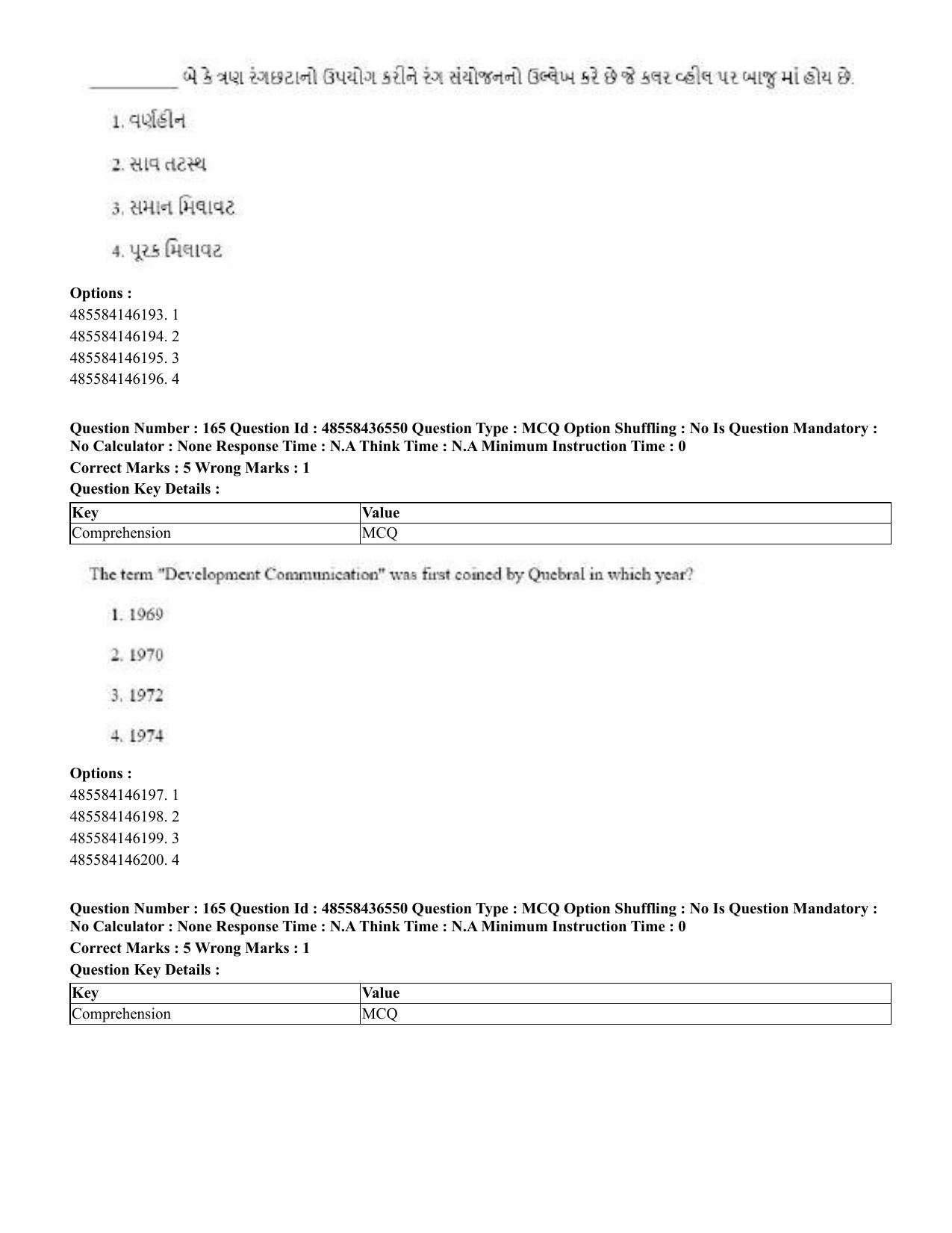 CUET 2023 English Gujarati Shift 3 Question Papers - 22 June 2023 - Page 193