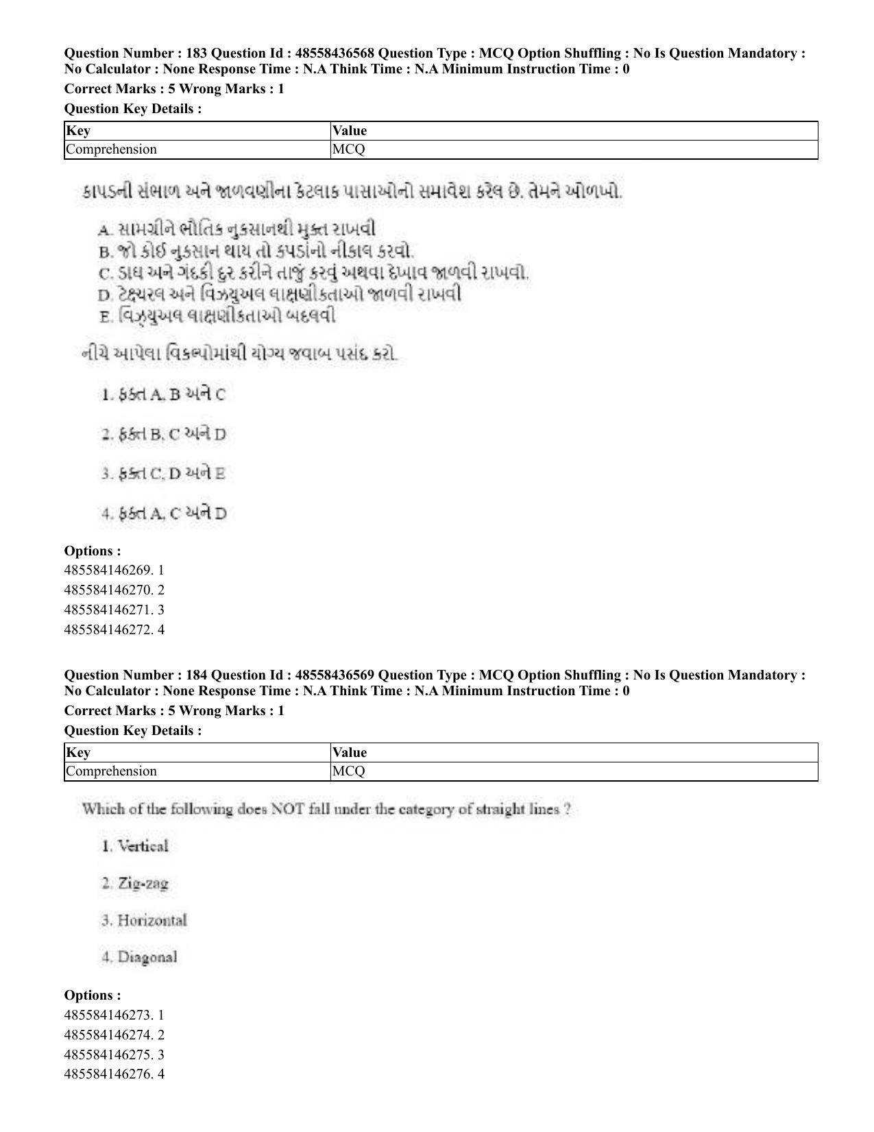 CUET 2023 English Gujarati Shift 3 Question Papers - 22 June 2023 - Page 213