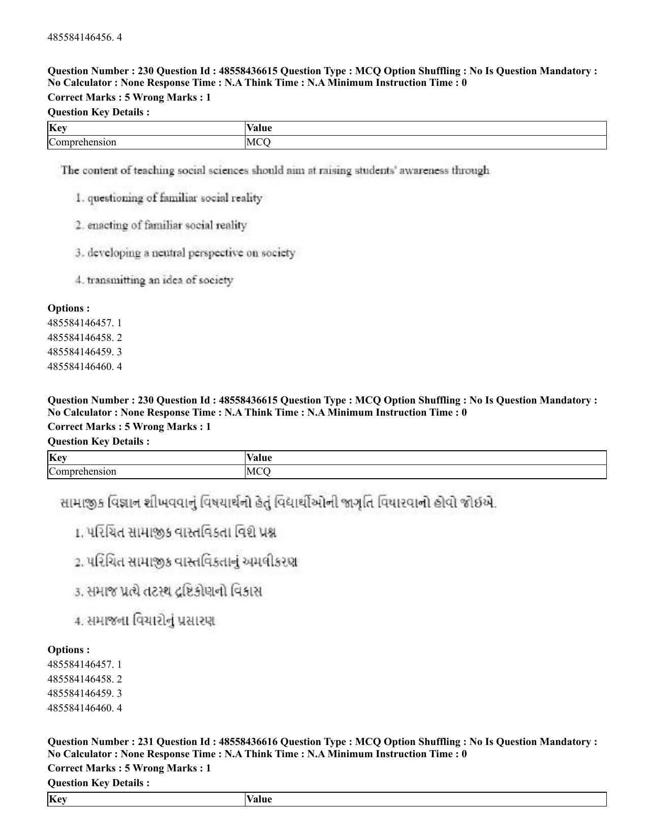 CUET 2023 English Gujarati Shift 3 Question Papers - 22 June 2023 - Page 273