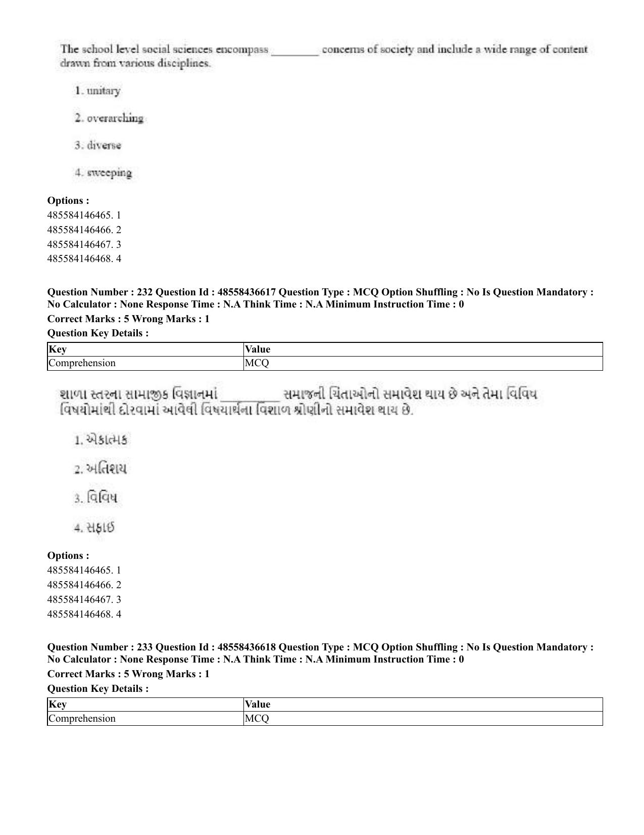 CUET 2023 English Gujarati Shift 3 Question Papers - 22 June 2023 - Page 275