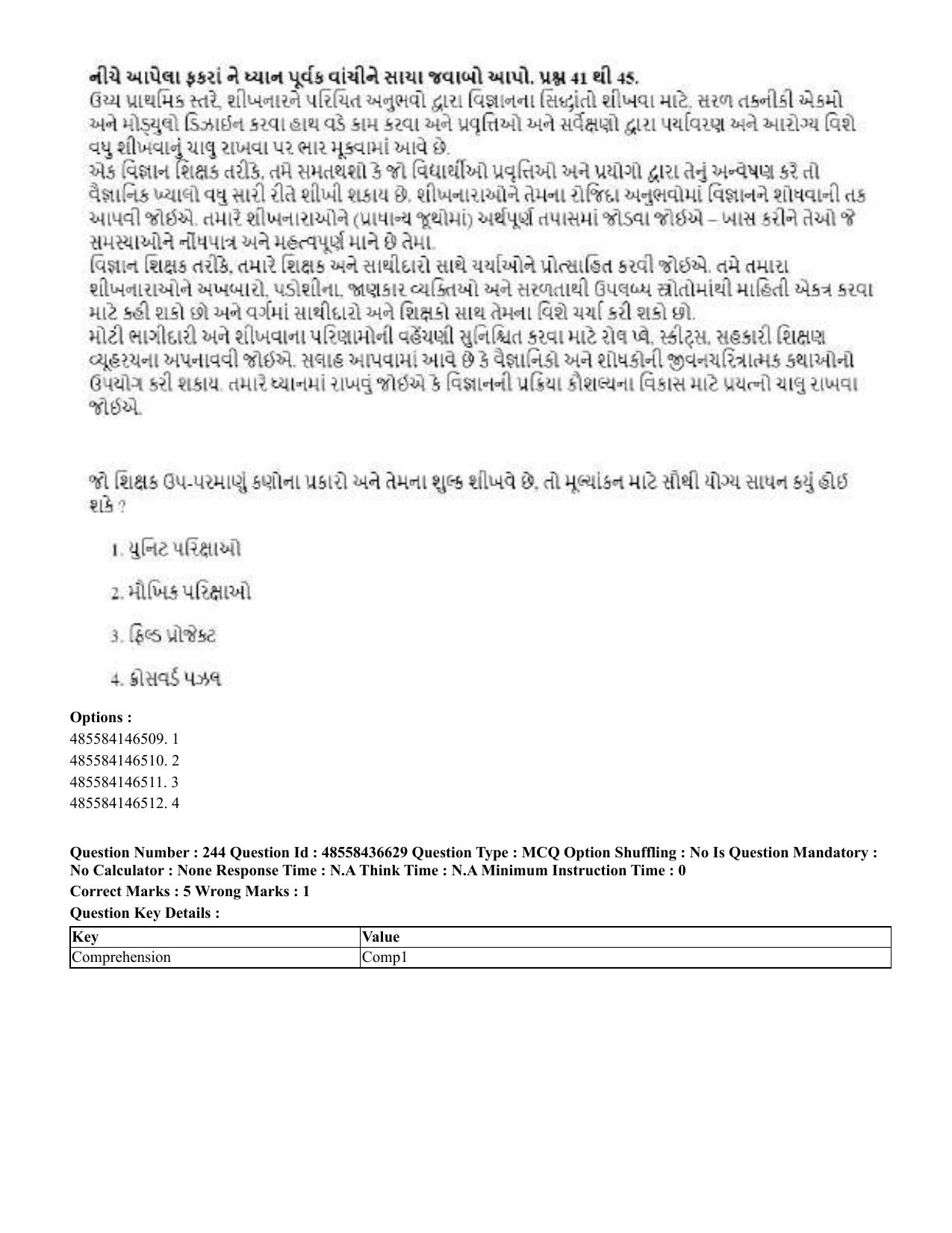 CUET 2023 English Gujarati Shift 3 Question Papers - 22 June 2023 - Page 289