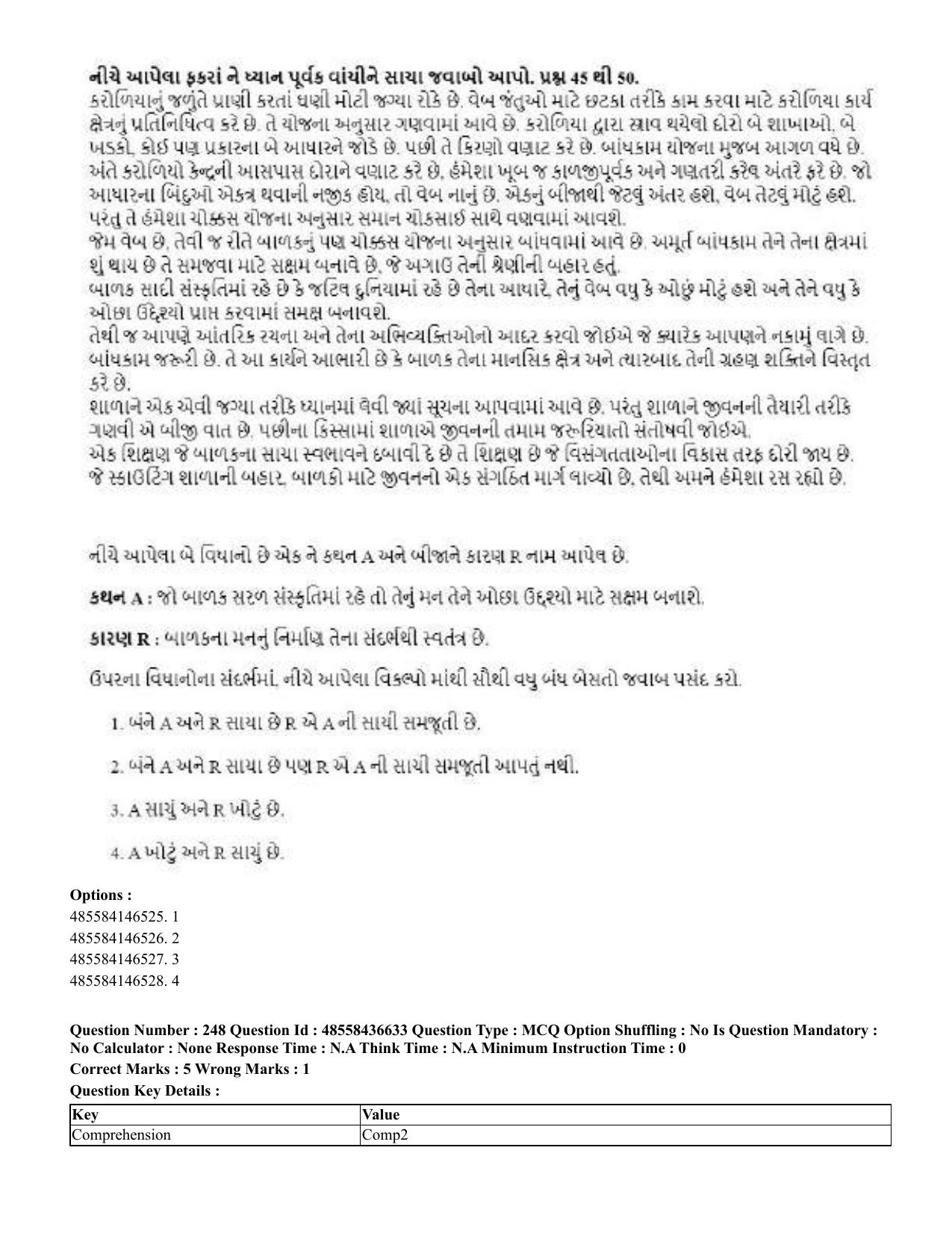 CUET 2023 English Gujarati Shift 3 Question Papers - 22 June 2023 - Page 297
