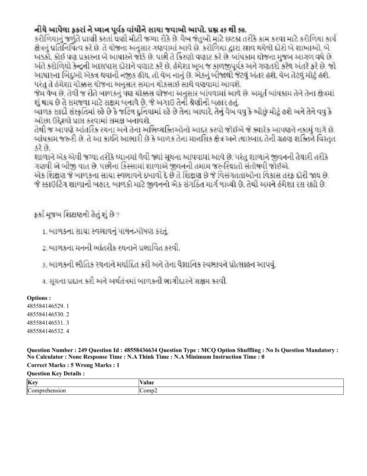 CUET 2023 English Gujarati Shift 3 Question Papers - 22 June 2023 - Page 299
