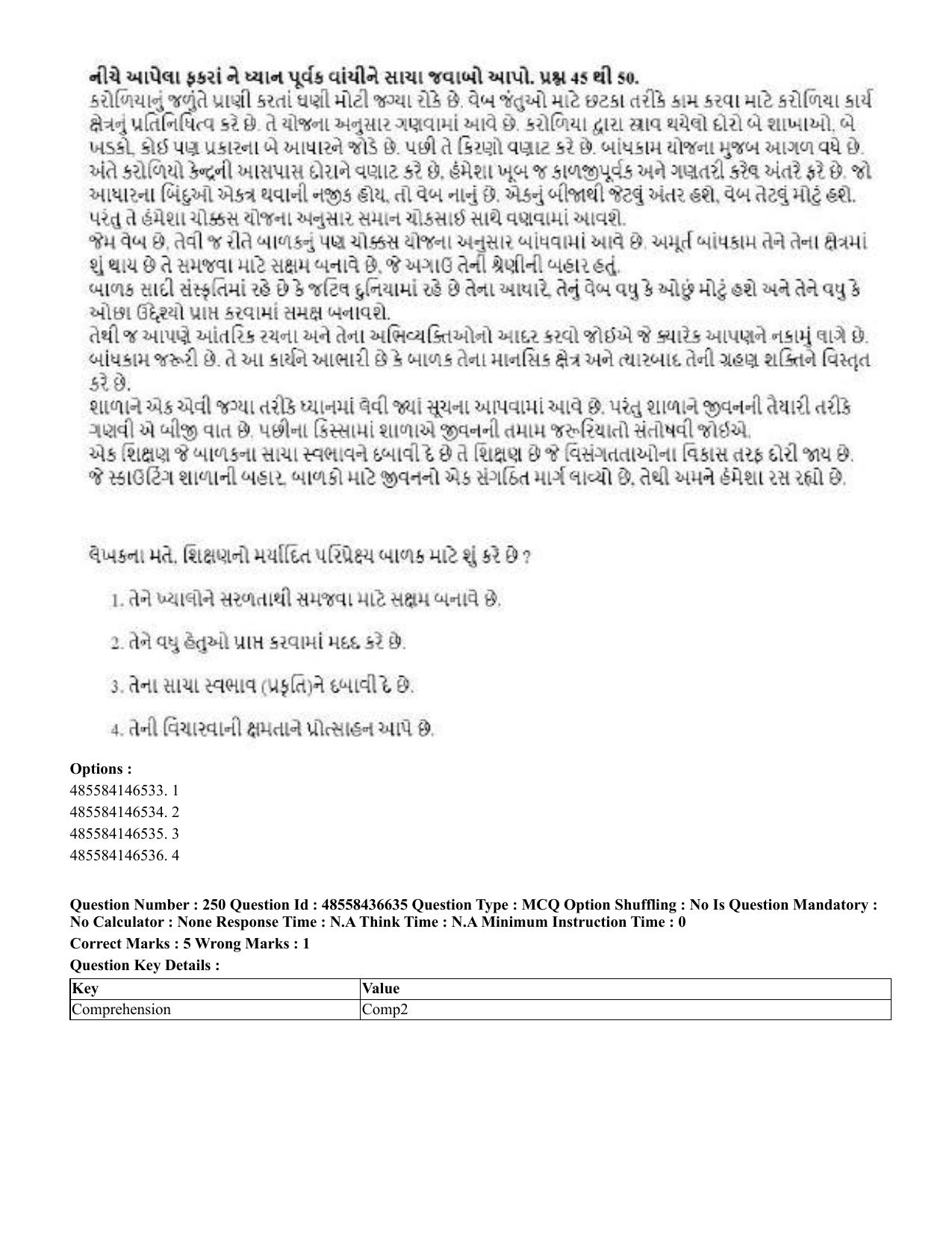 CUET 2023 English Gujarati Shift 3 Question Papers - 22 June 2023 - Page 301
