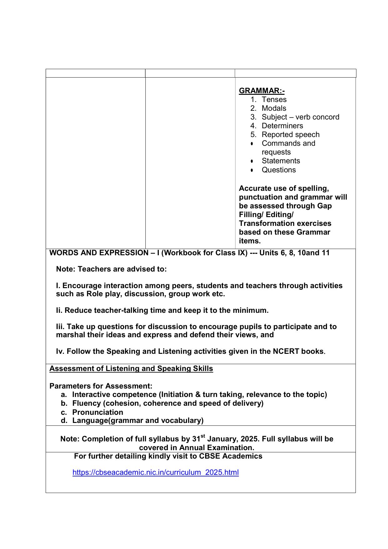 Edudel Class 9 English (English Medium) Syllabus 2025 - Page 3