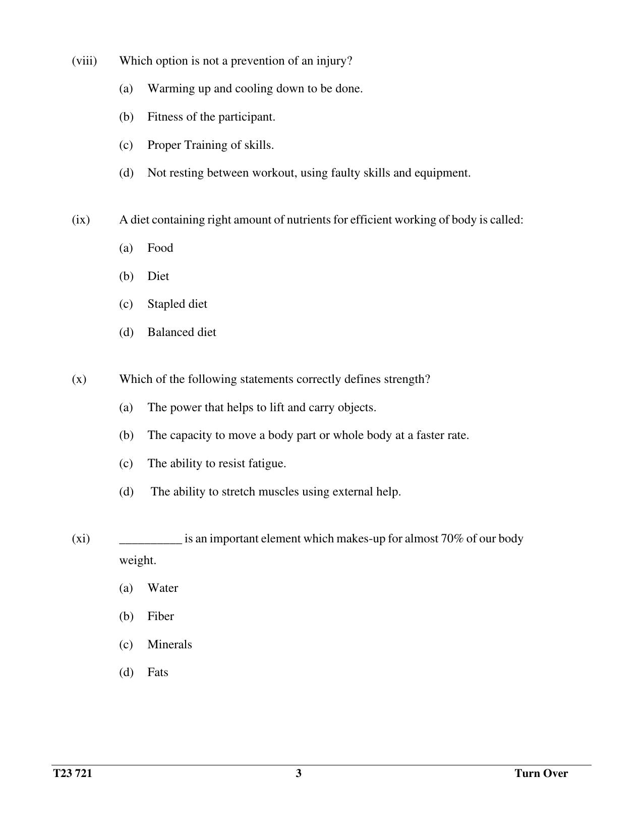 ICSE Class 10 PHYSICAL EDUCATION 2023 Question Paper - Page 3