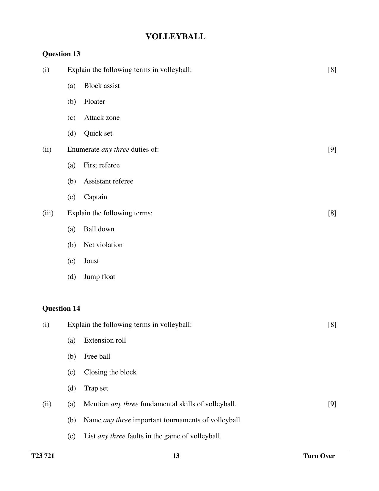 ICSE Class 10 PHYSICAL EDUCATION 2023 Question Paper - Page 13