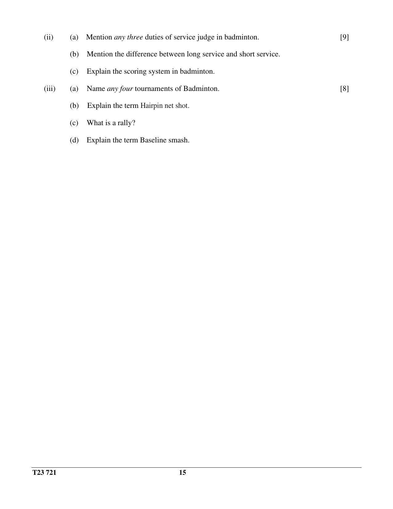 ICSE Class 10 PHYSICAL EDUCATION 2023 Question Paper - Page 15