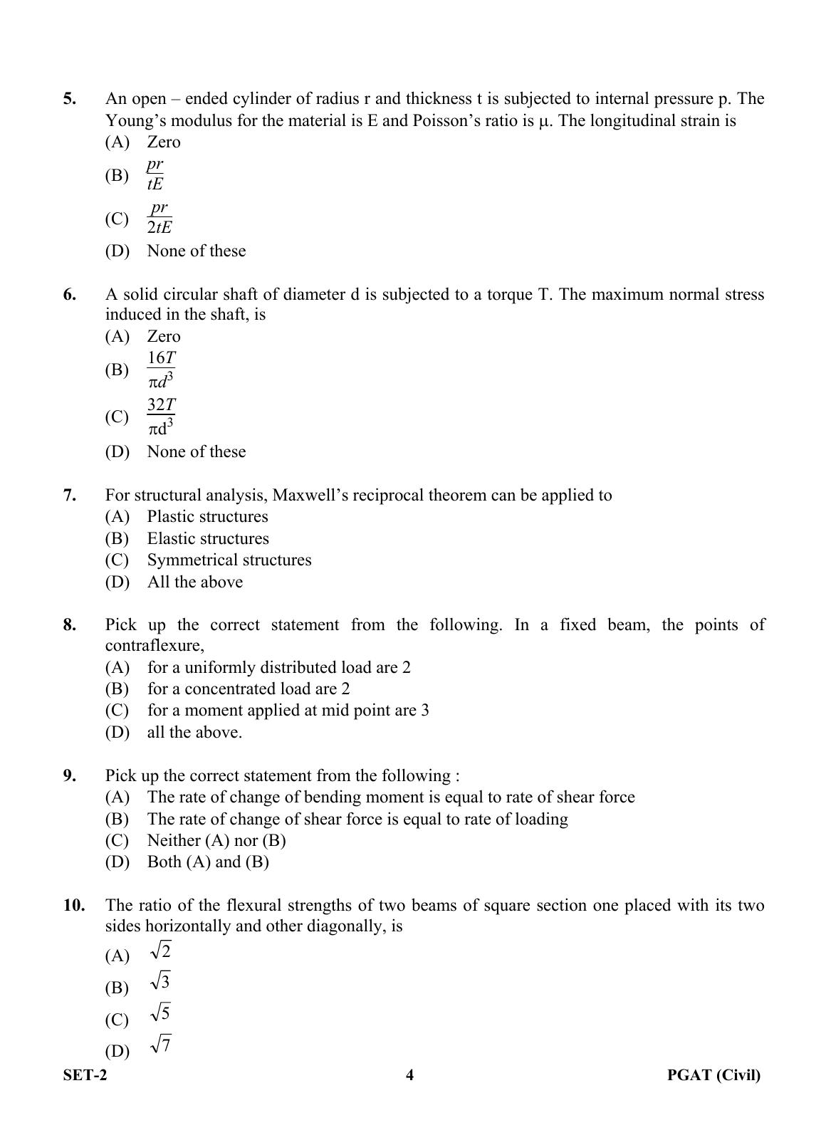 OJEE PGAT 2013 Civil Set 2 Question Paper - Page 3