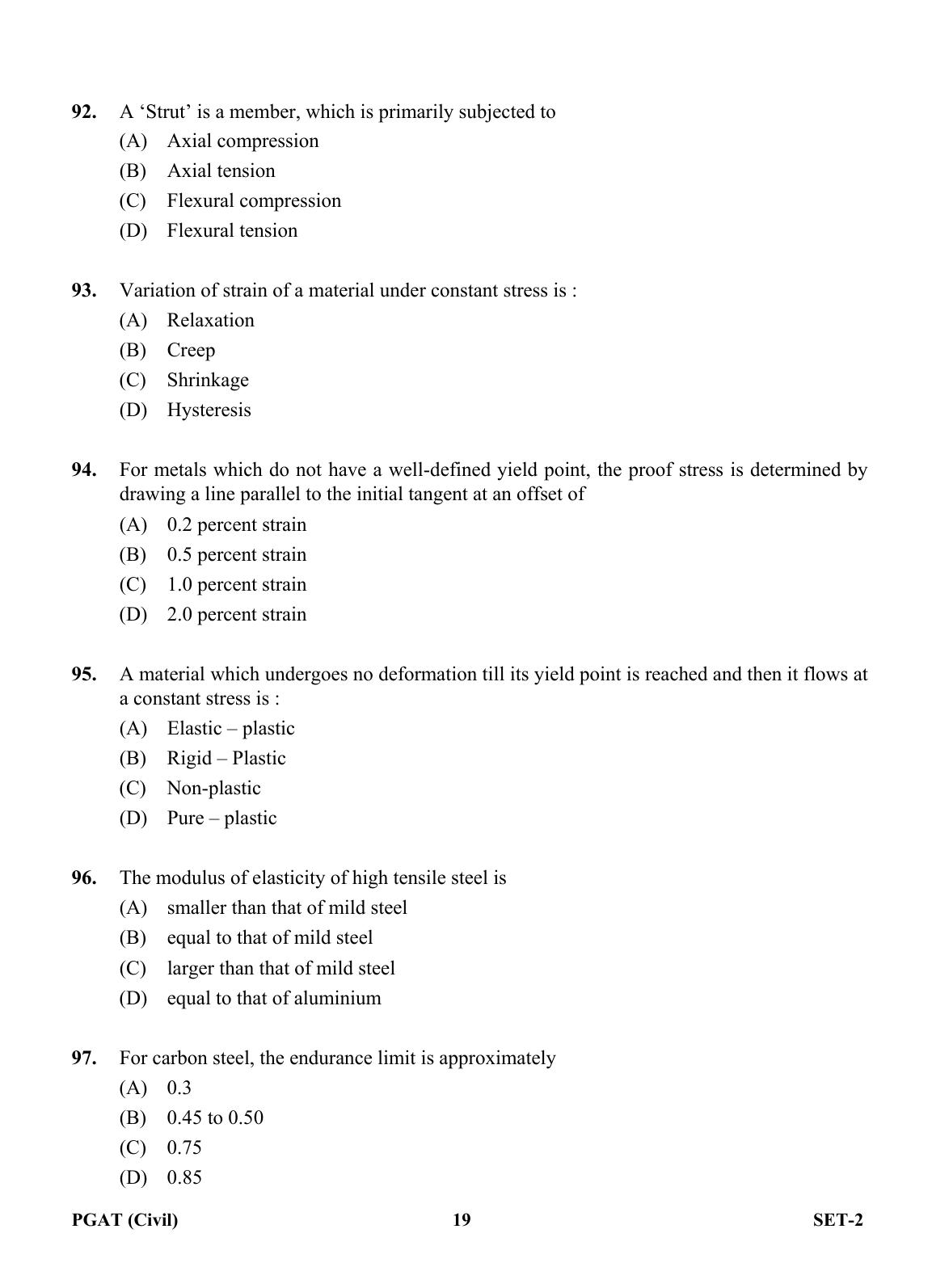OJEE PGAT 2013 Civil Set 2 Question Paper - Page 18
