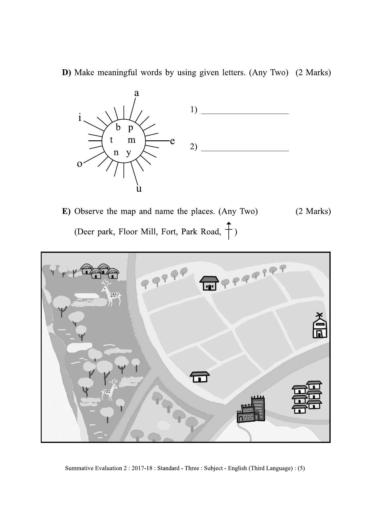 Maharashtra Board Class 3 English (Third Language) इंग्रजी - तृतीय भाषा [सर्व माध्यमांसाठी] Sample Question Paper - Page 5
