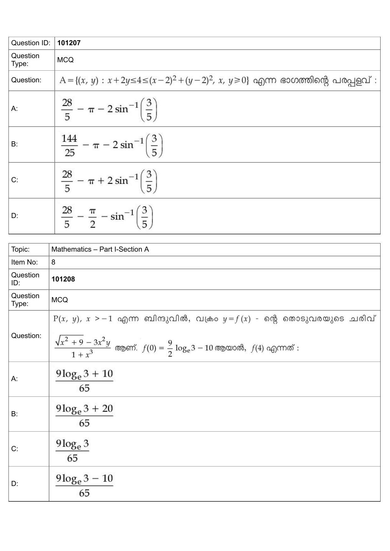 JEE Mains 2022: B Planning Malayalam (Shift 1) 30-07-2022 Question Paper - Page 4