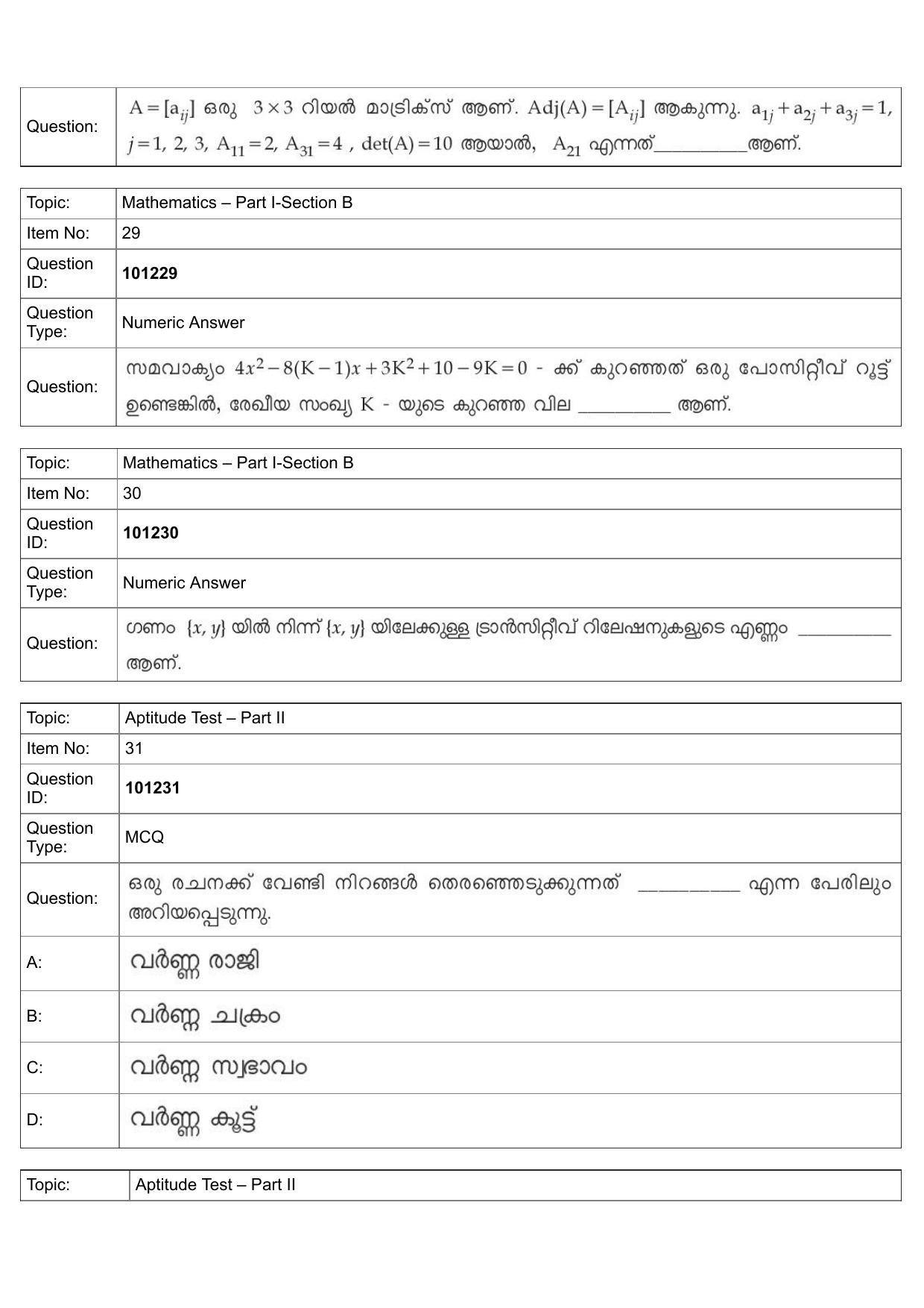 JEE Mains 2022: B Planning Malayalam (Shift 1) 30-07-2022 Question Paper - Page 13