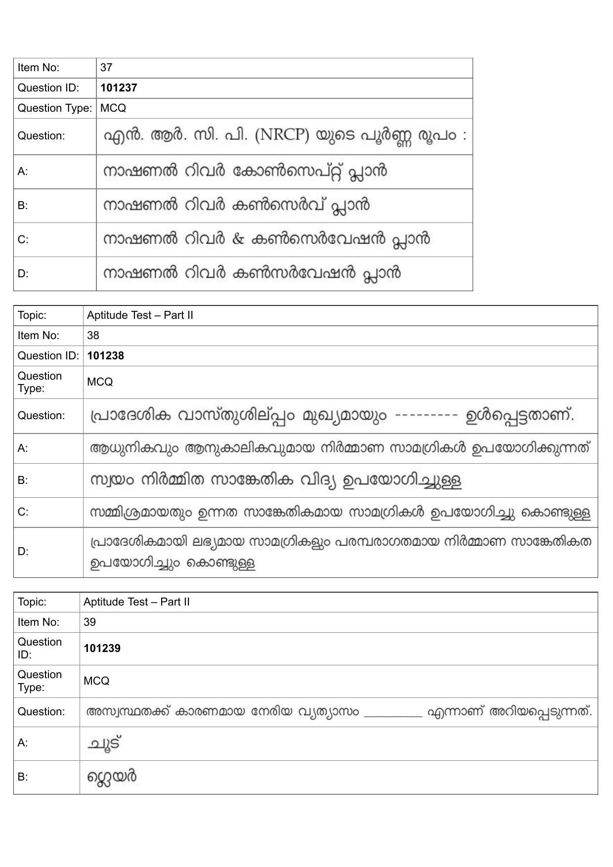 JEE Mains 2022: B Planning Malayalam (Shift 1) 30-07-2022 Question Paper - Page 16