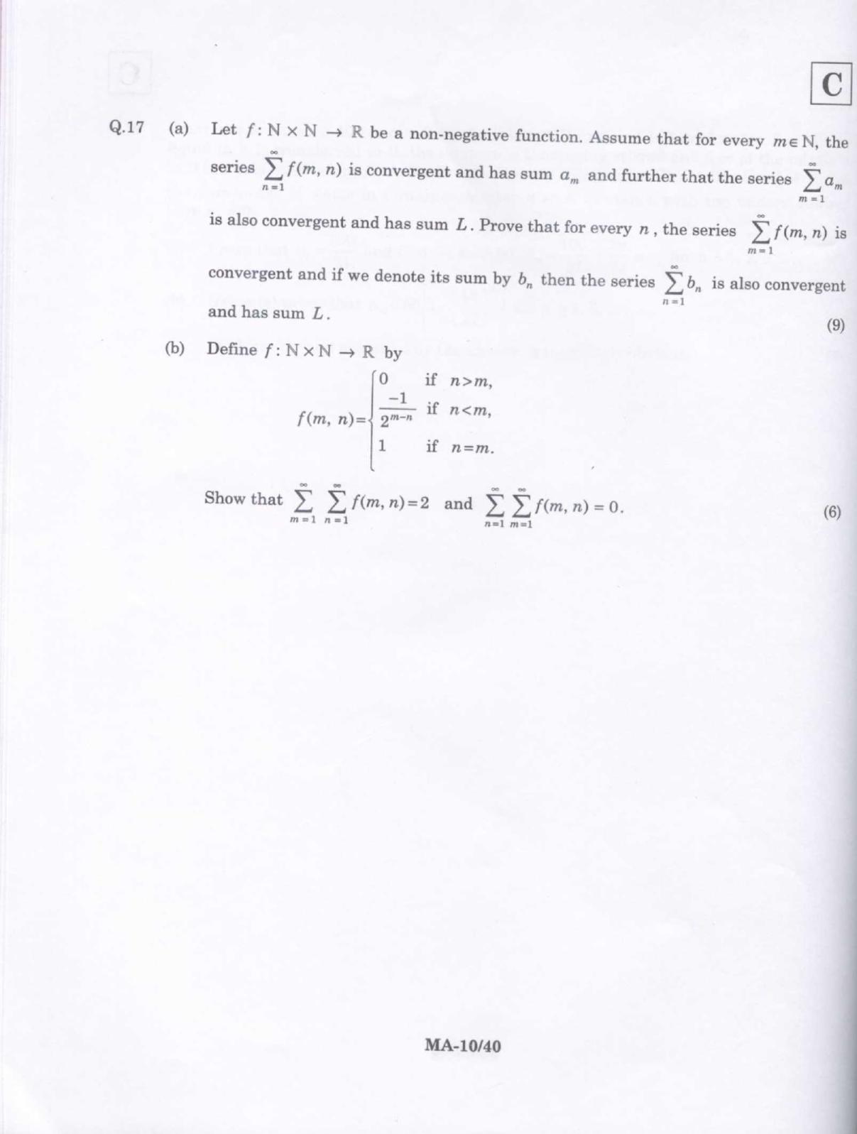 JAM 2009: MA Question Paper - Page 7