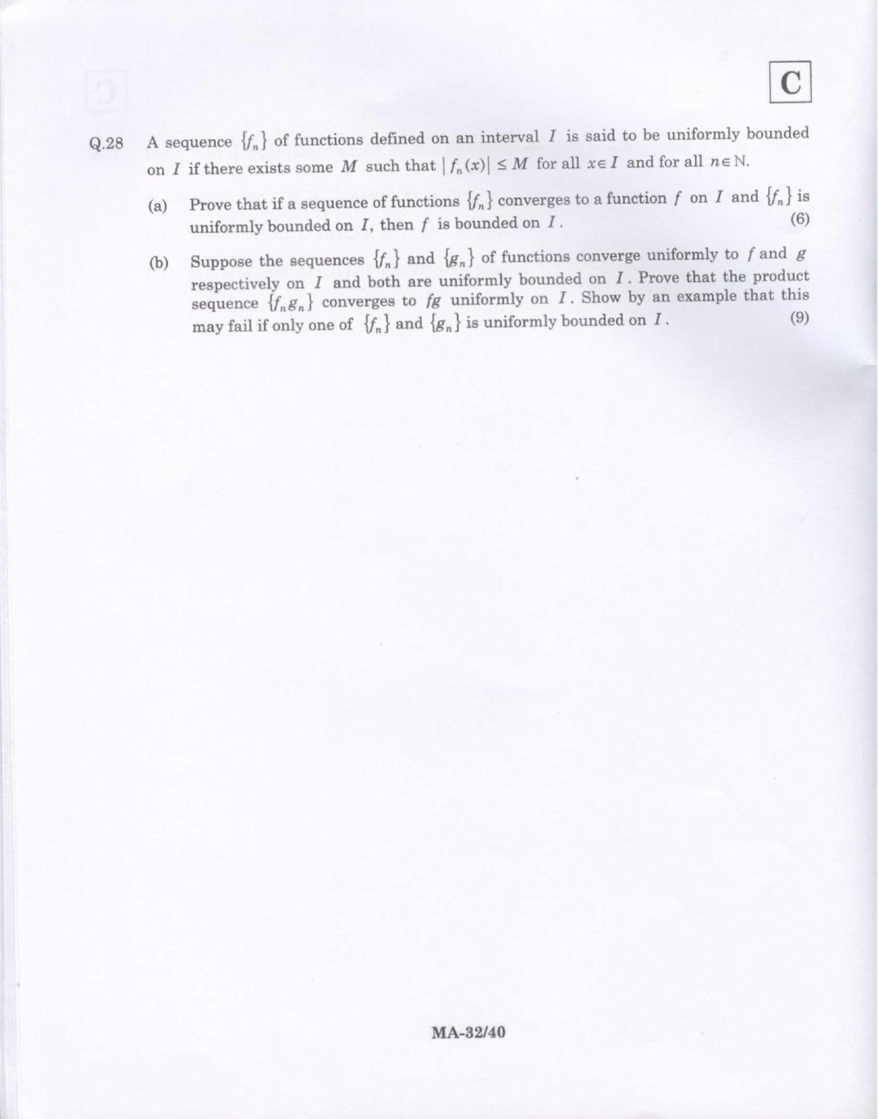 JAM 2009: MA Question Paper - Page 18