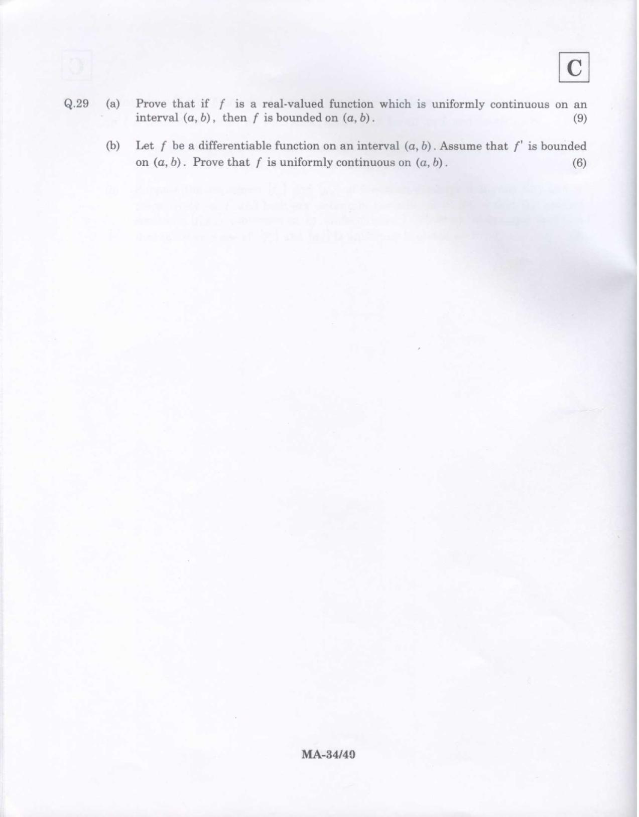 JAM 2009: MA Question Paper - Page 19