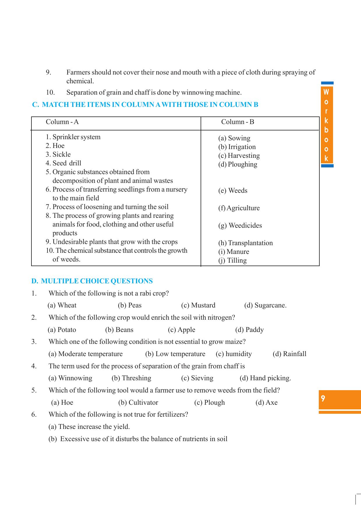 Tripura Board Class 8 Science English Version Workbooks - Page 9
