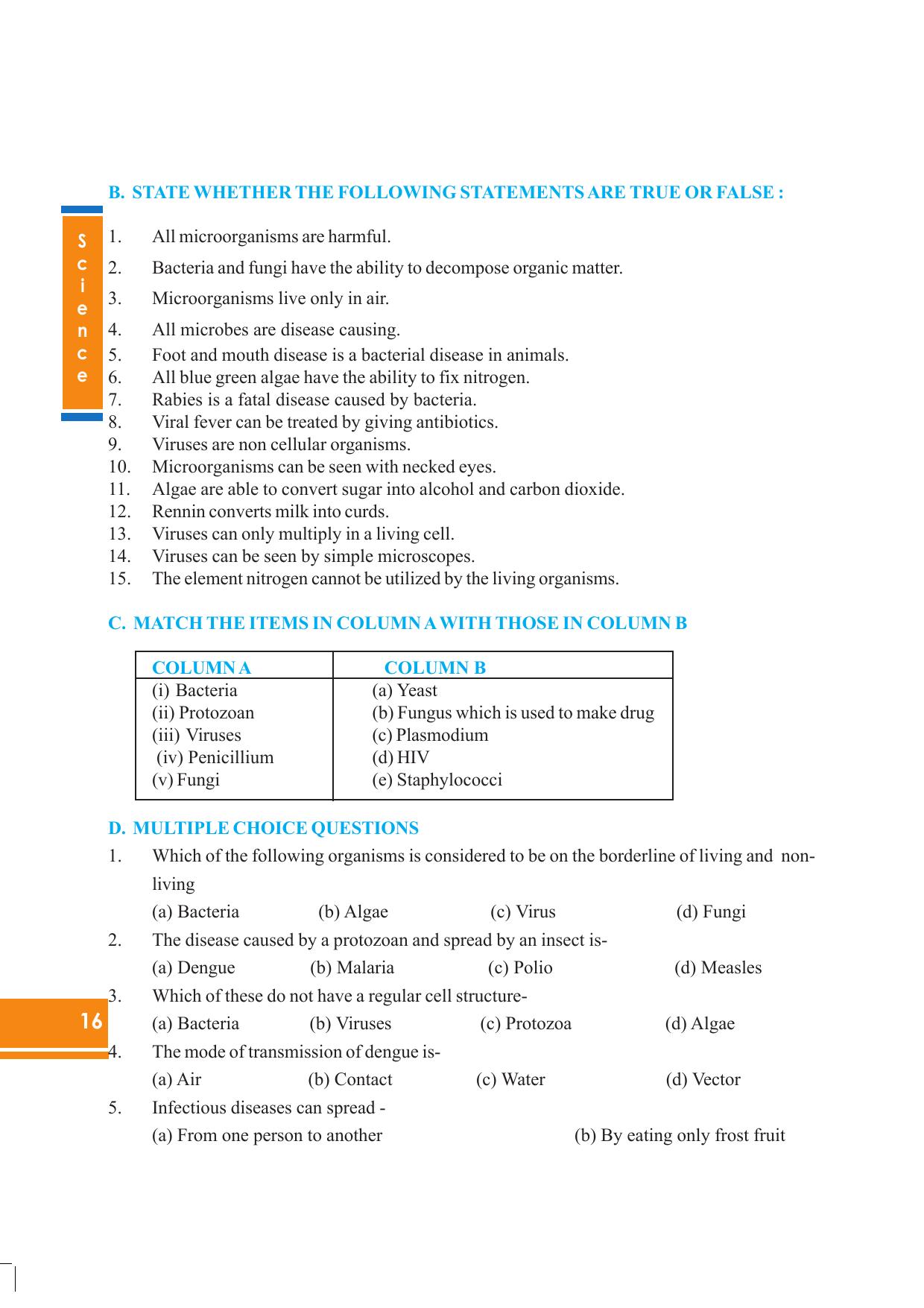 Tripura Board Class 8 Science English Version Workbooks - Page 16