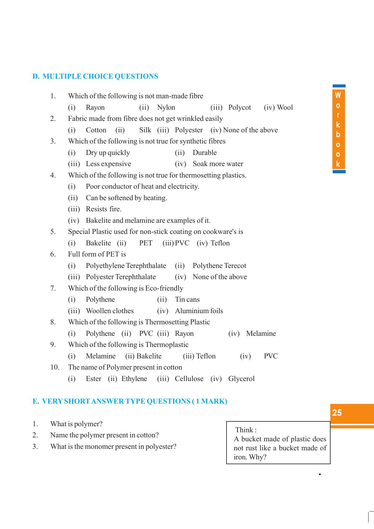 Tripura Board Class 8 Science English Version Workbooks - Page 25
