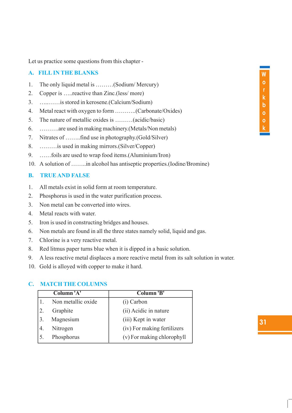 Tripura Board Class 8 Science English Version Workbooks - Page 31