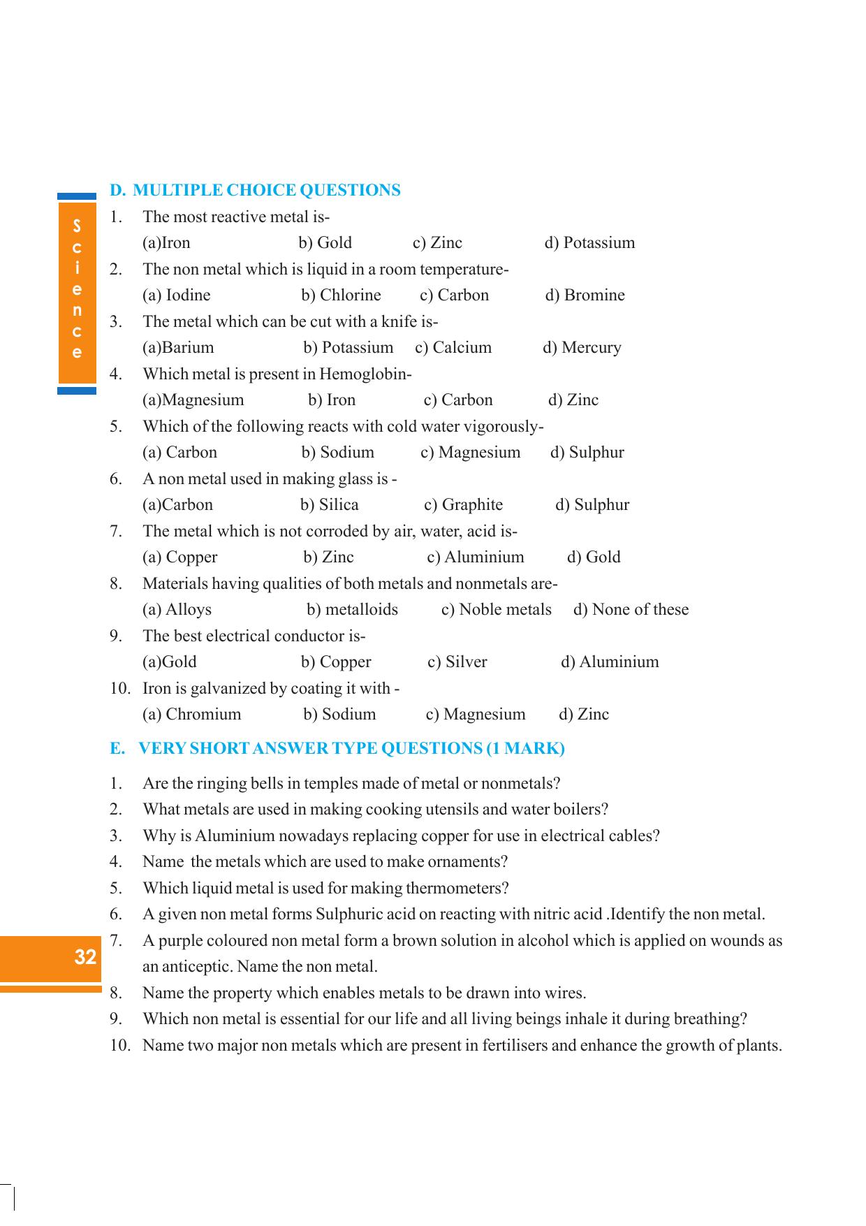 Tripura Board Class 8 Science English Version Workbooks - Page 32