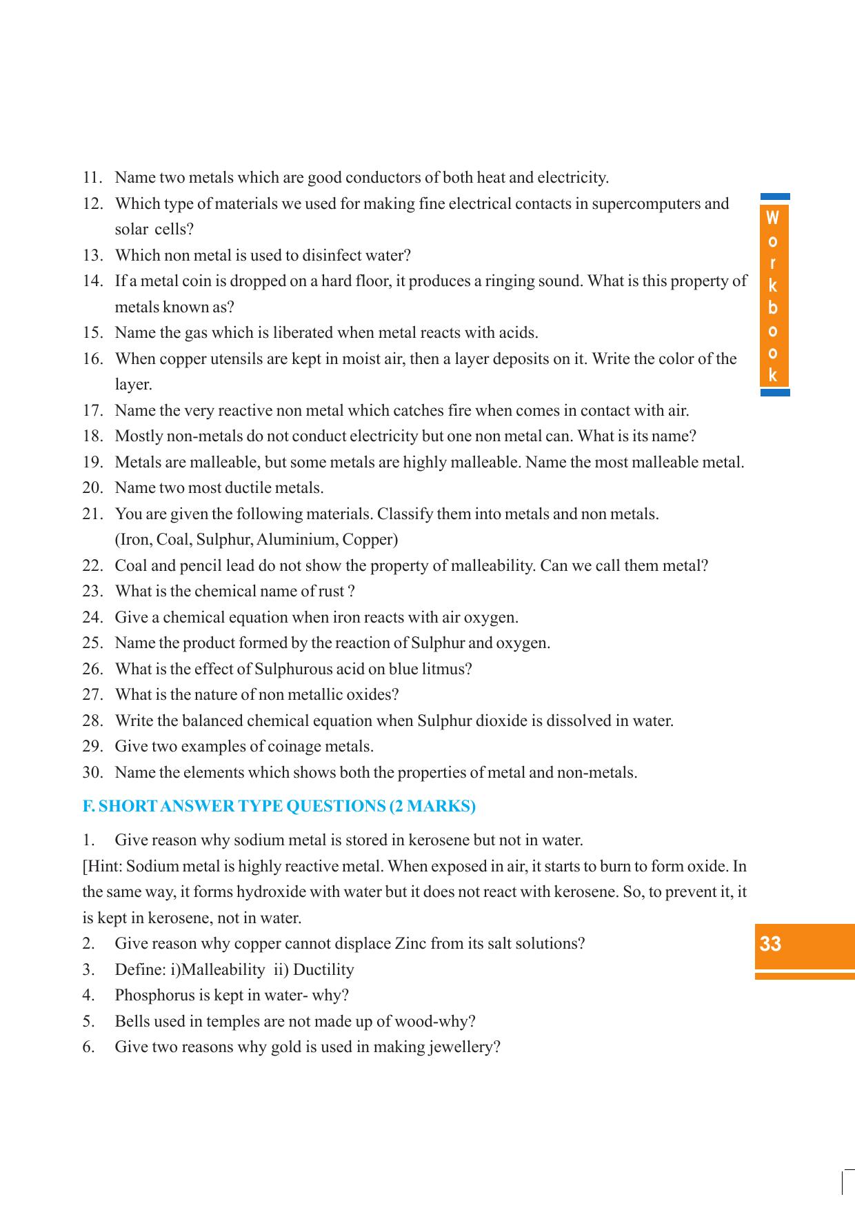 Tripura Board Class 8 Science English Version Workbooks - Page 33