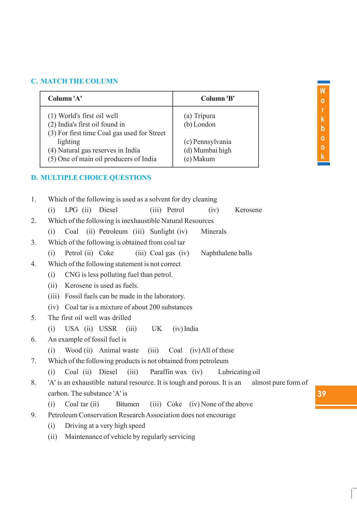 Tripura Board Class 8 Science English Version Workbooks - Page 39