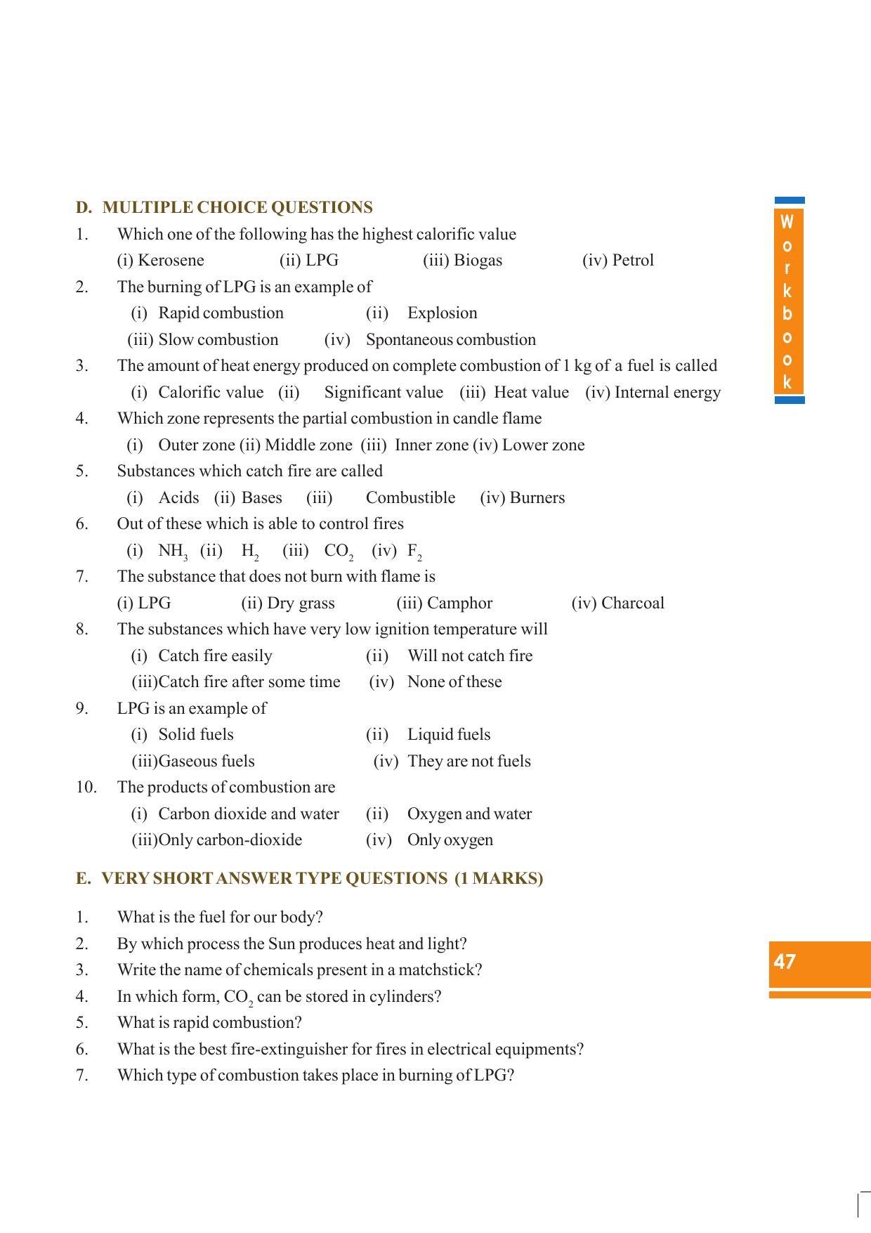 Tripura Board Class 8 Science English Version Workbooks - Page 47