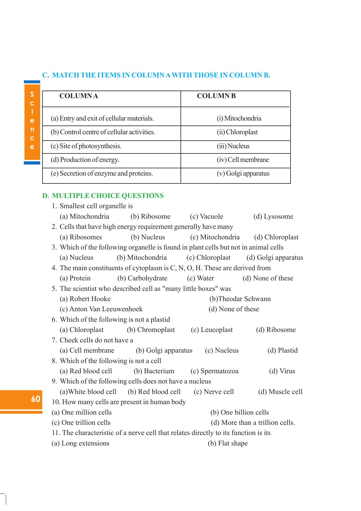 Tripura Board Class 8 Science English Version Workbooks - Page 60