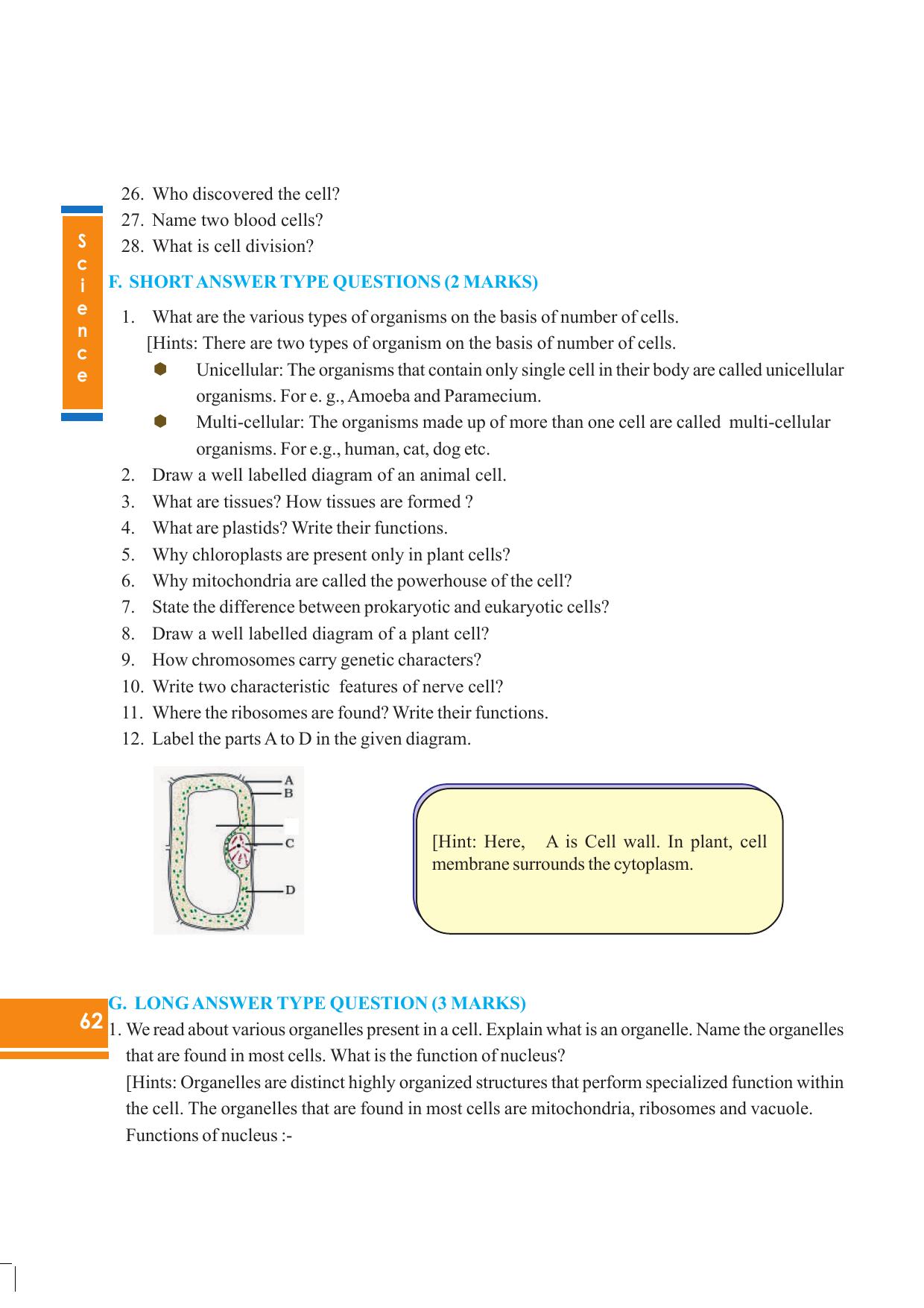 Tripura Board Class 8 Science English Version Workbooks - Page 62