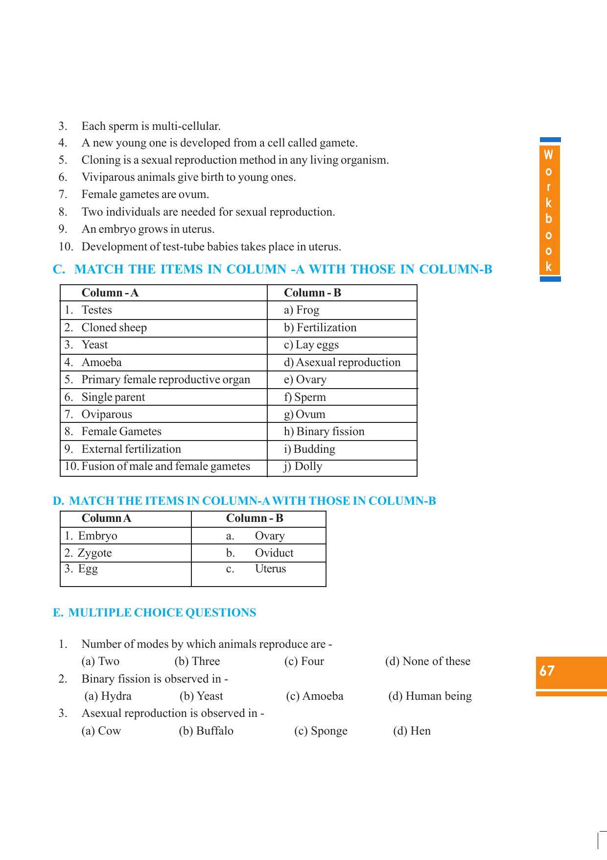 Tripura Board Class 8 Science English Version Workbooks - Page 67