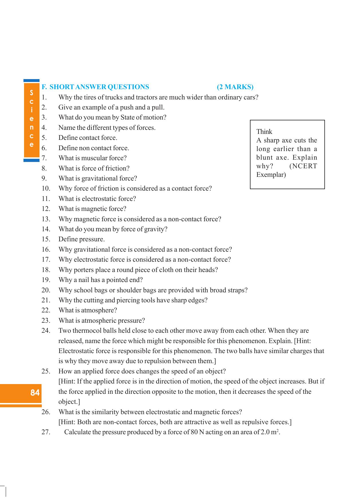 Tripura Board Class 8 Science English Version Workbooks - Page 84