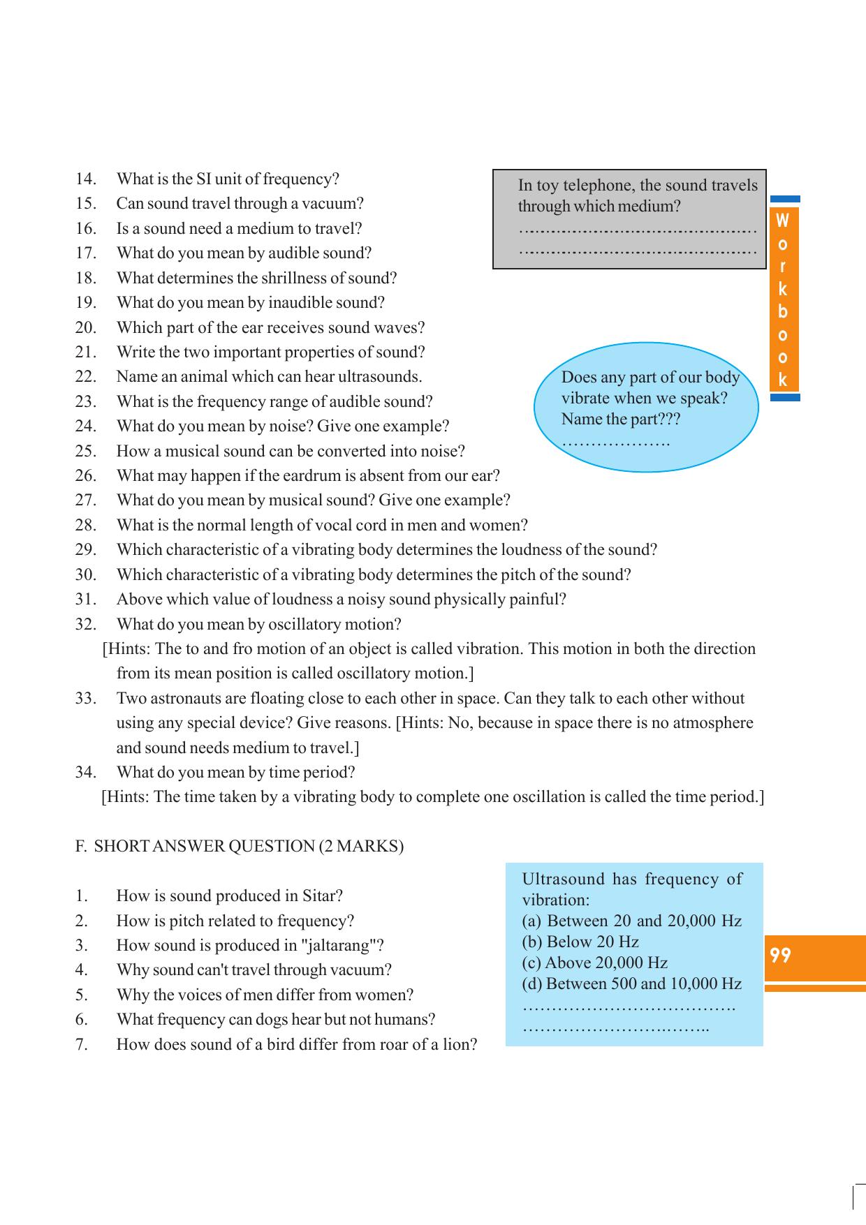 Tripura Board Class 8 Science English Version Workbooks - Page 99