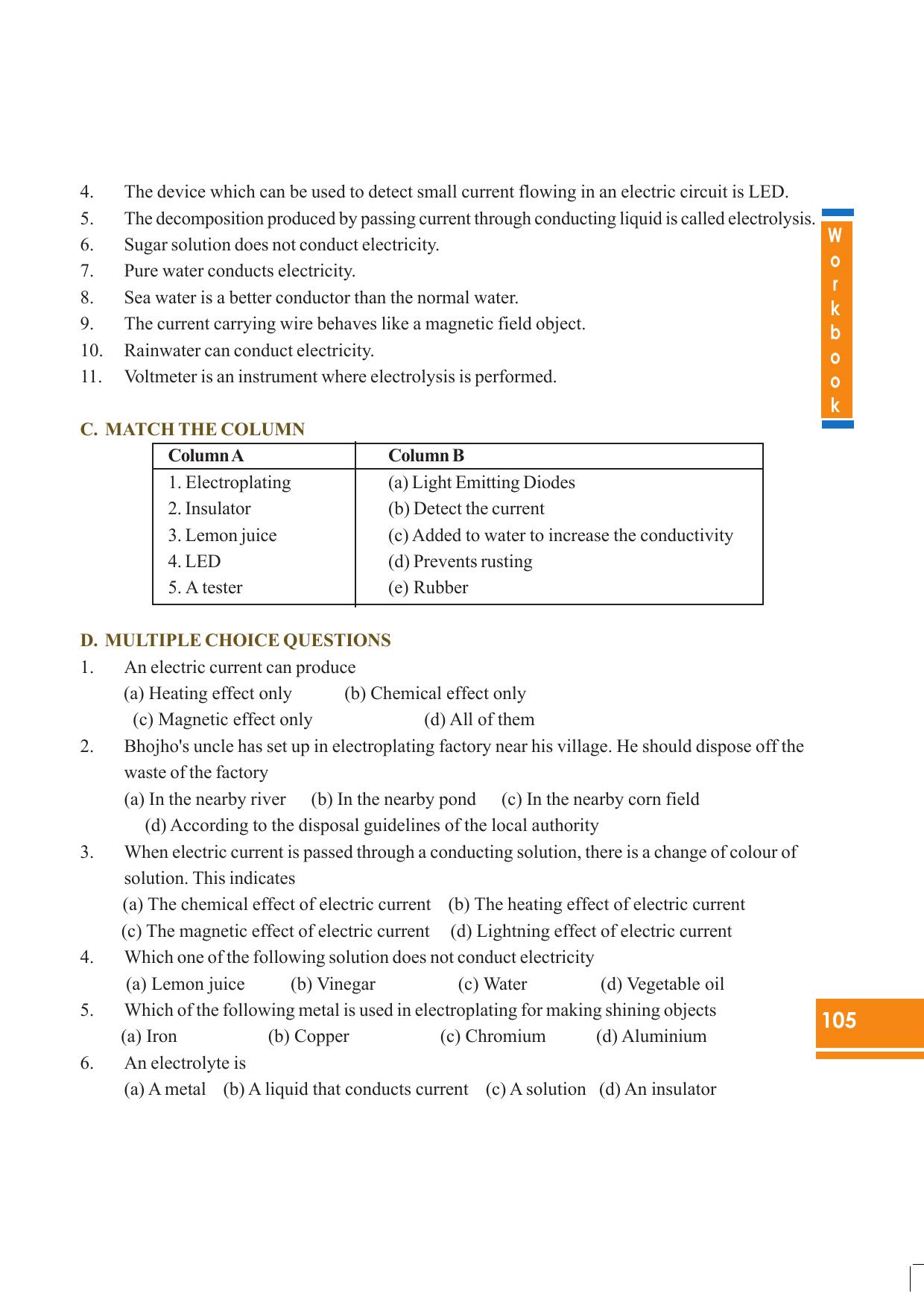 Tripura Board Class 8 Science English Version Workbooks - Page 105