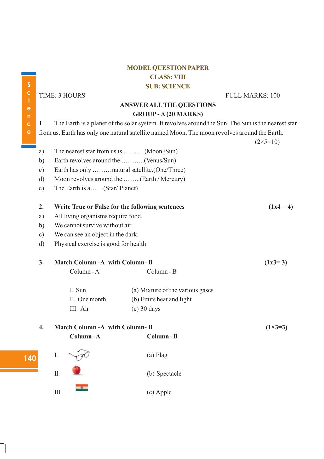Tripura Board Class 8 Science English Version Workbooks - Page 140