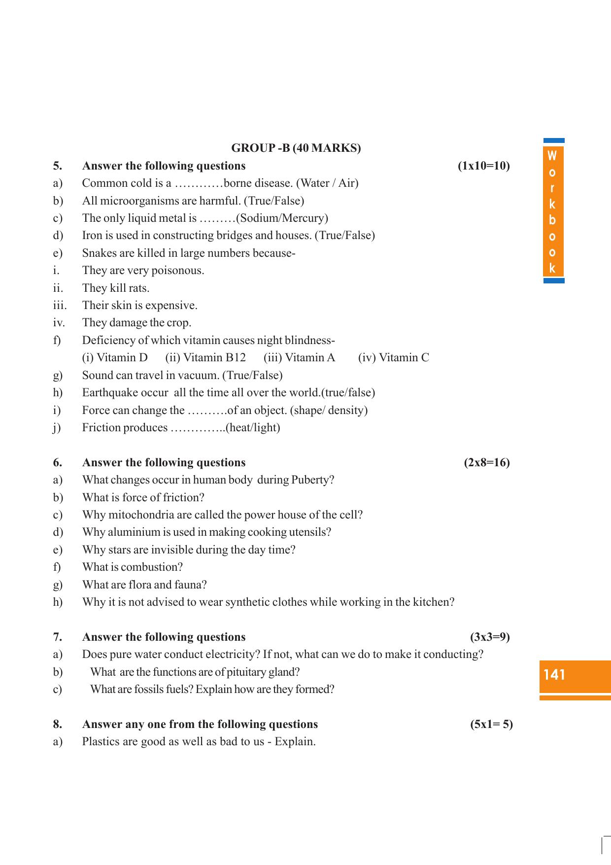 Tripura Board Class 8 Science English Version Workbooks - Page 141