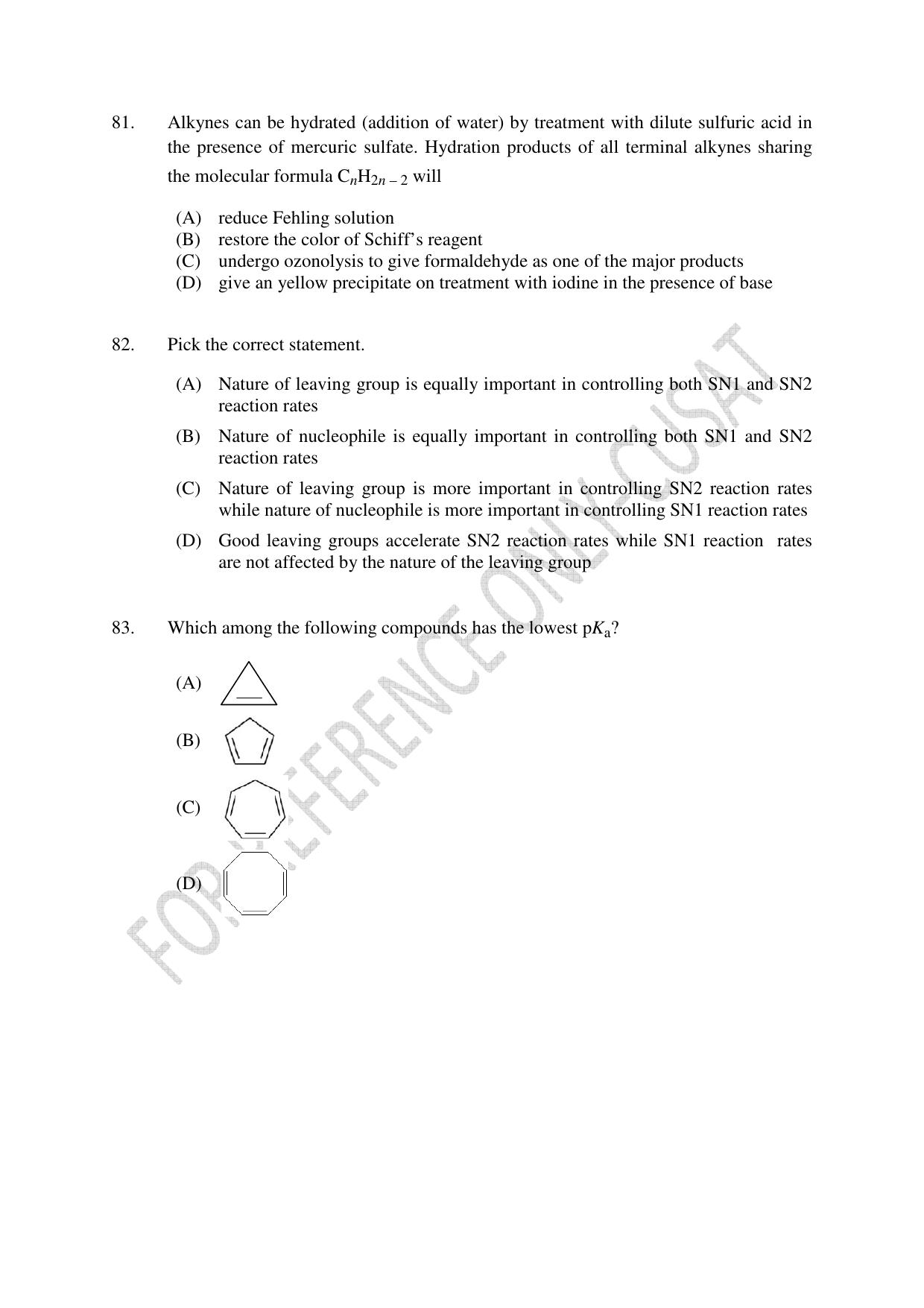 CUSAT CAT 2022 604 CHEMISTRY Question Paper - Page 18