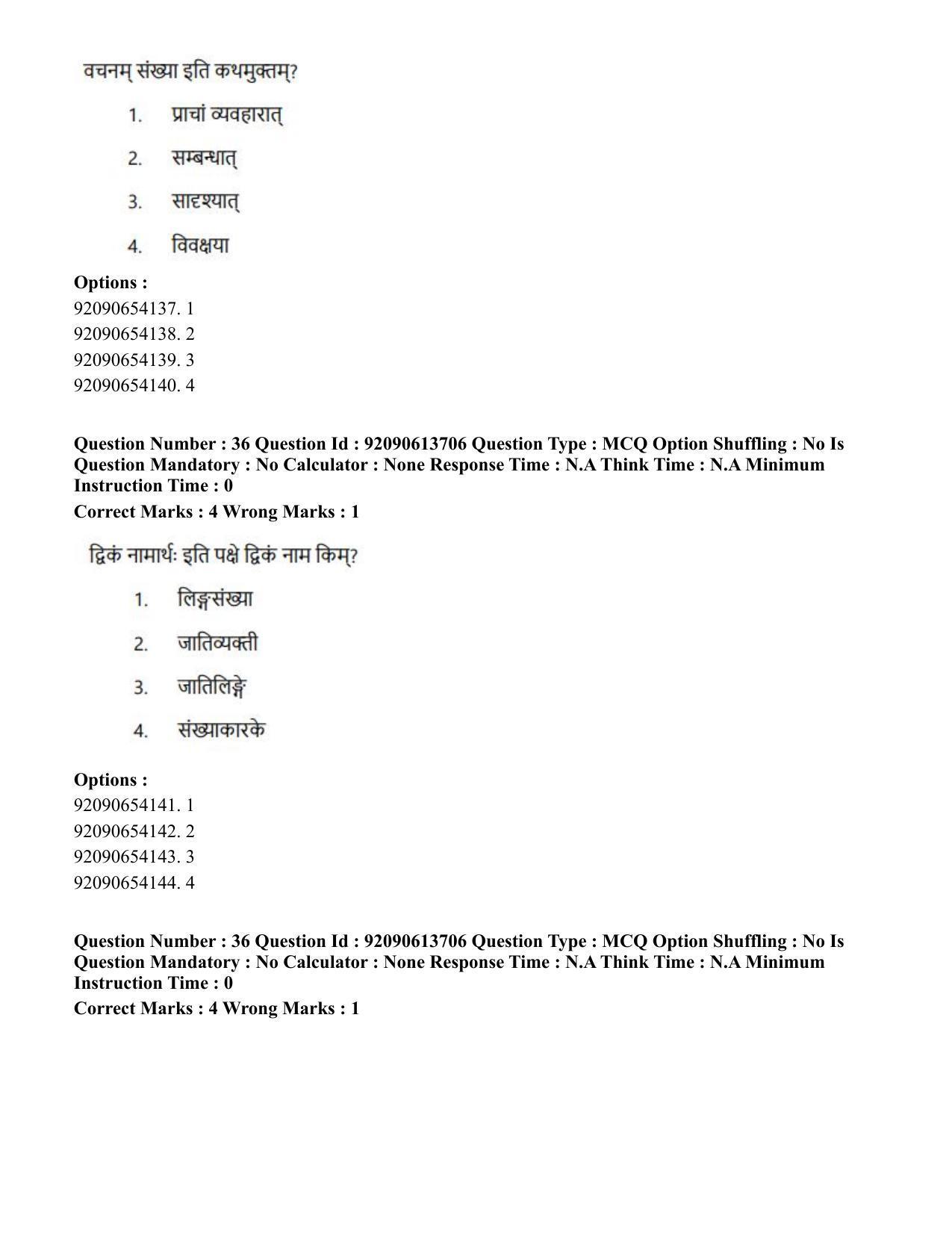 CUET PG 2023: ACQP25 – Vyakaran (BHU)(Eng)-Shift 2 (12-06-2023) Question Paper - Page 61