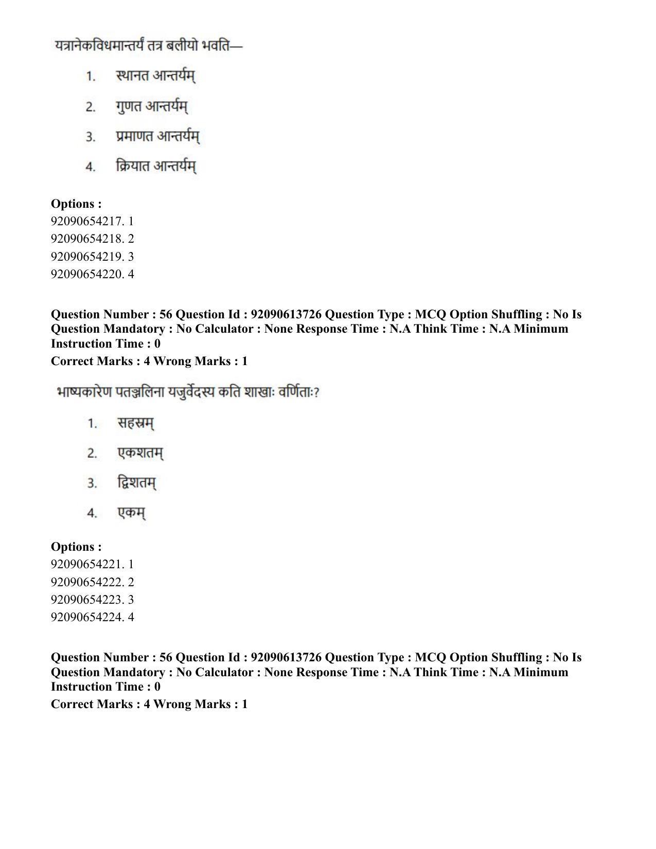CUET PG 2023: ACQP25 – Vyakaran (BHU)(Eng)-Shift 2 (12-06-2023) Question Paper - Page 91